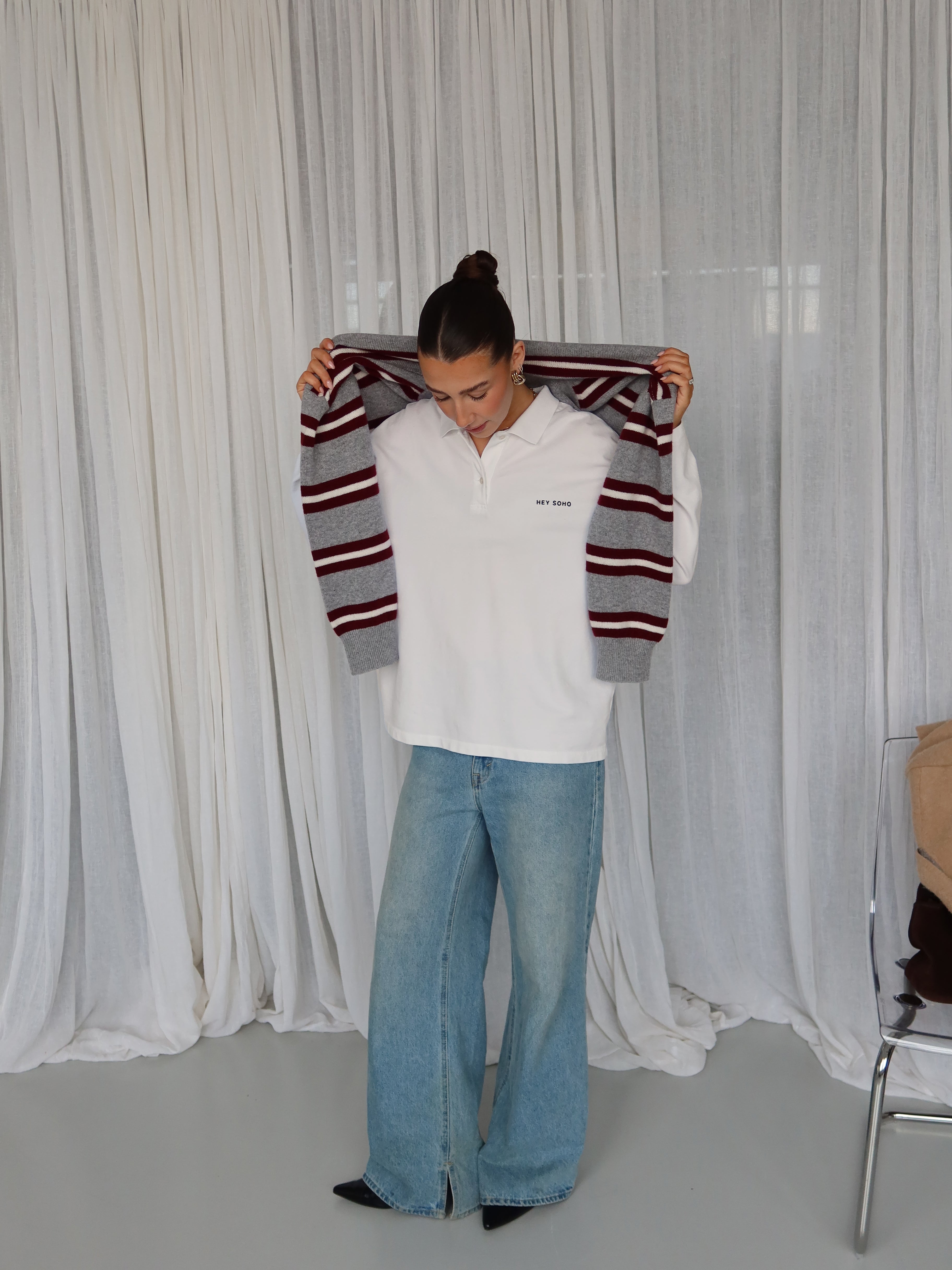 HEY SOHO LONGSLEEVE POLO offwhite