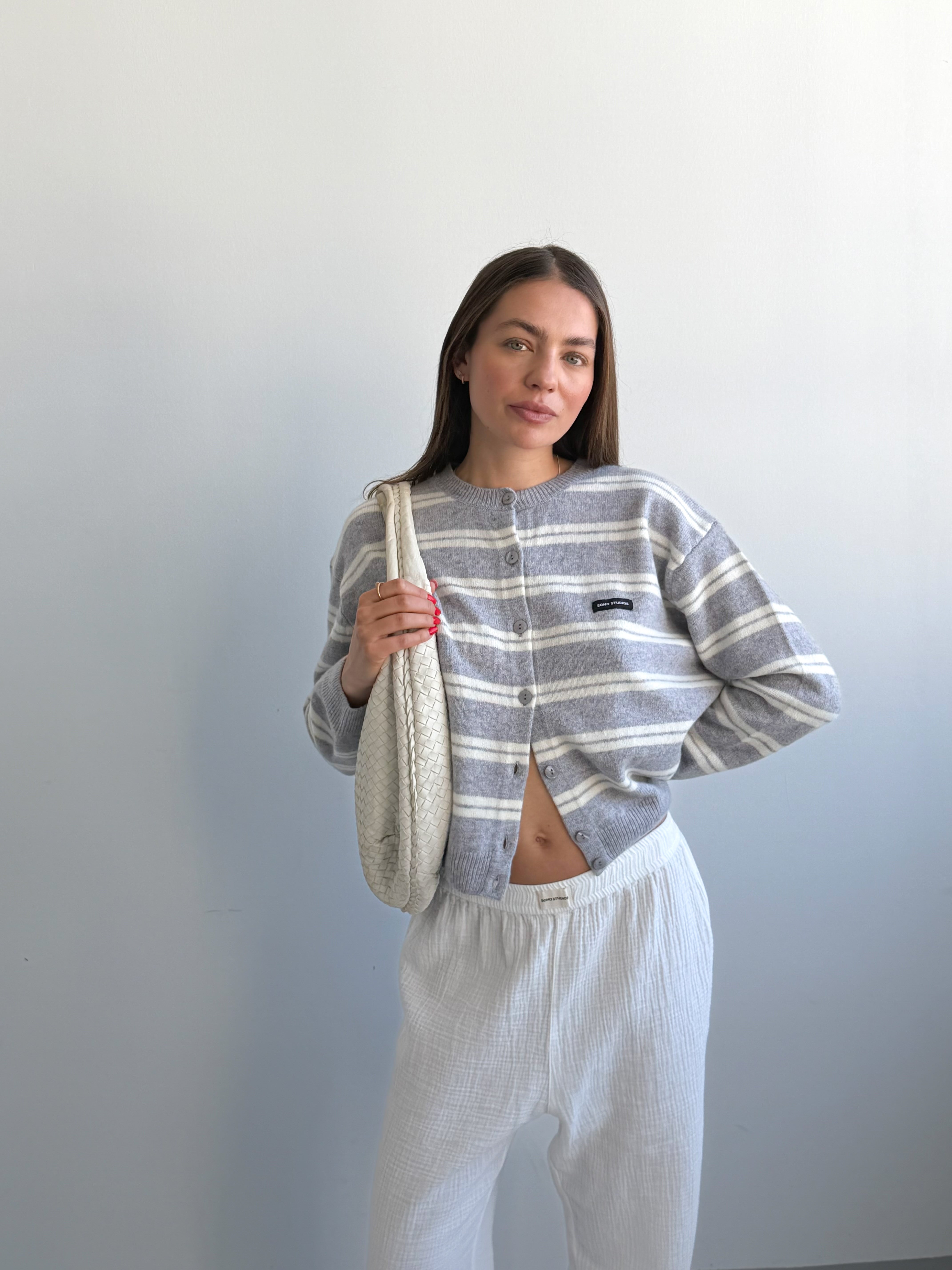 ZOE CARDIGAN grey melange I butter