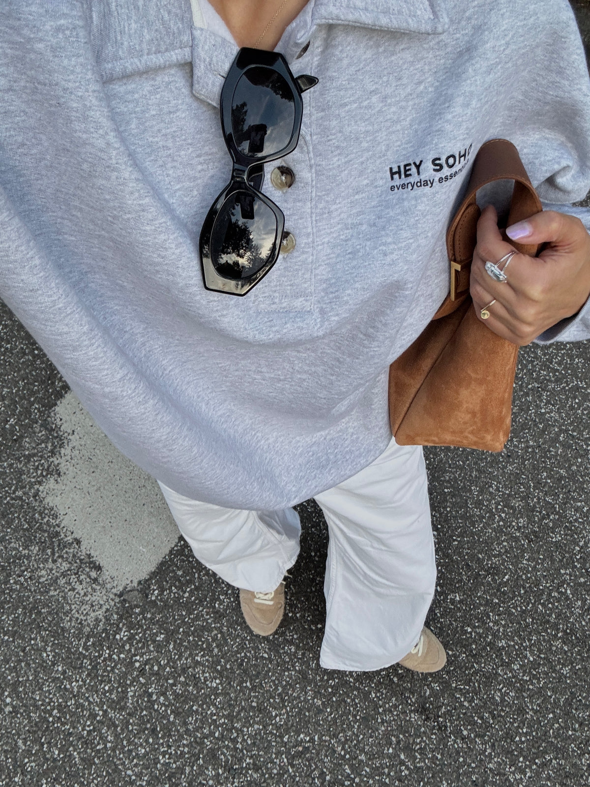 POLO SWEATSHIRT LT GREY MELANGE
