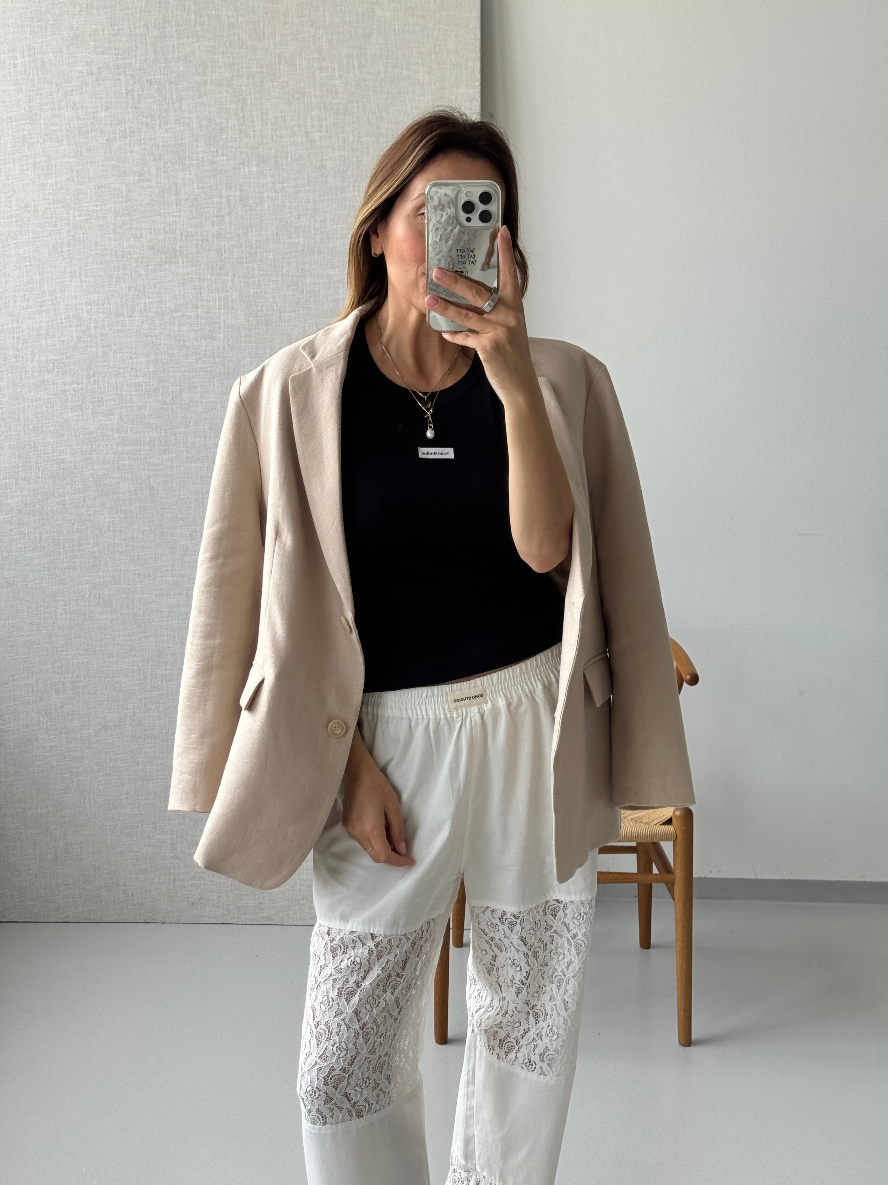 SOHO STUDIOS RODA LACE PANTS white