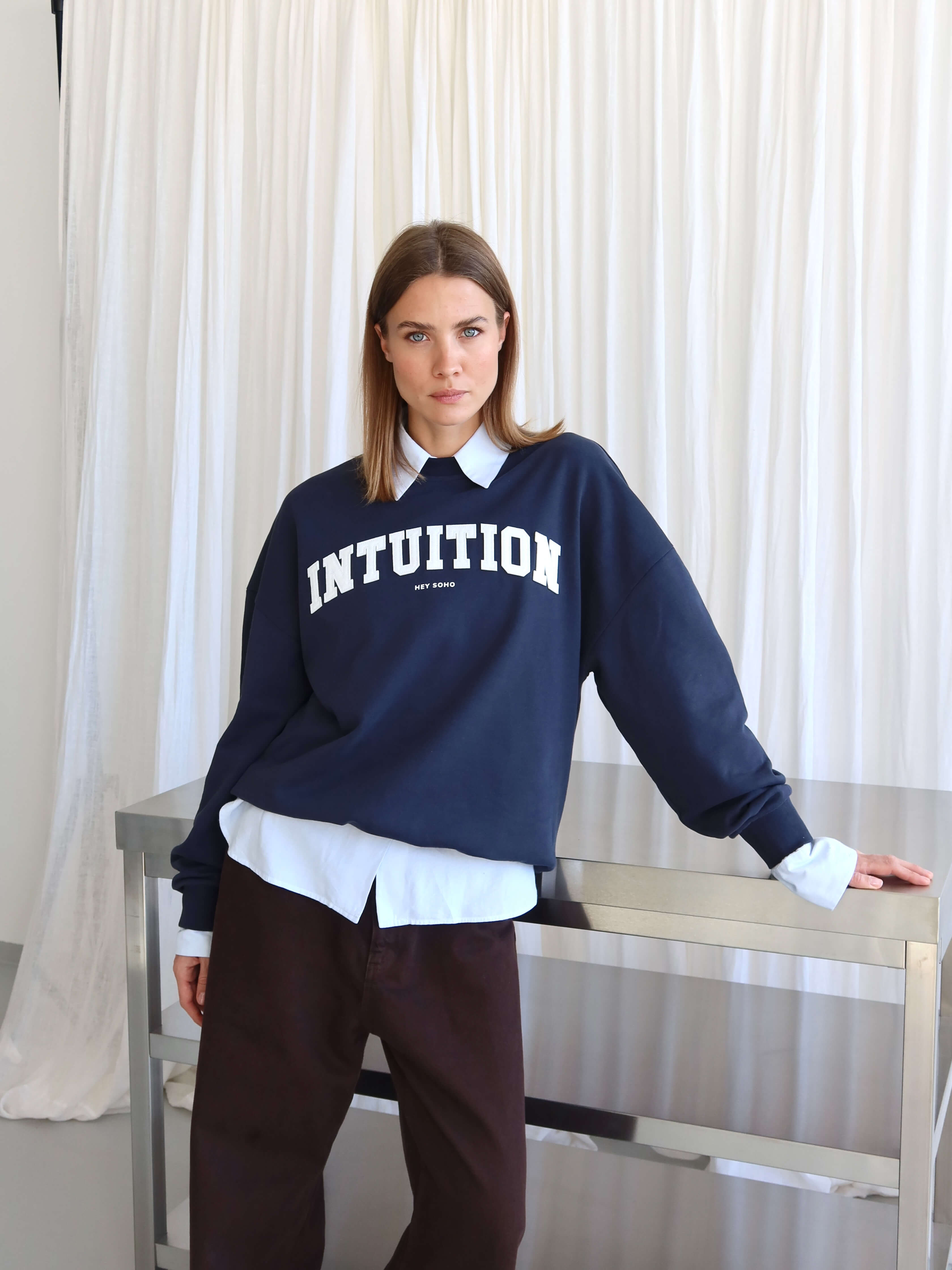 INTUITION Sweater midnight | white