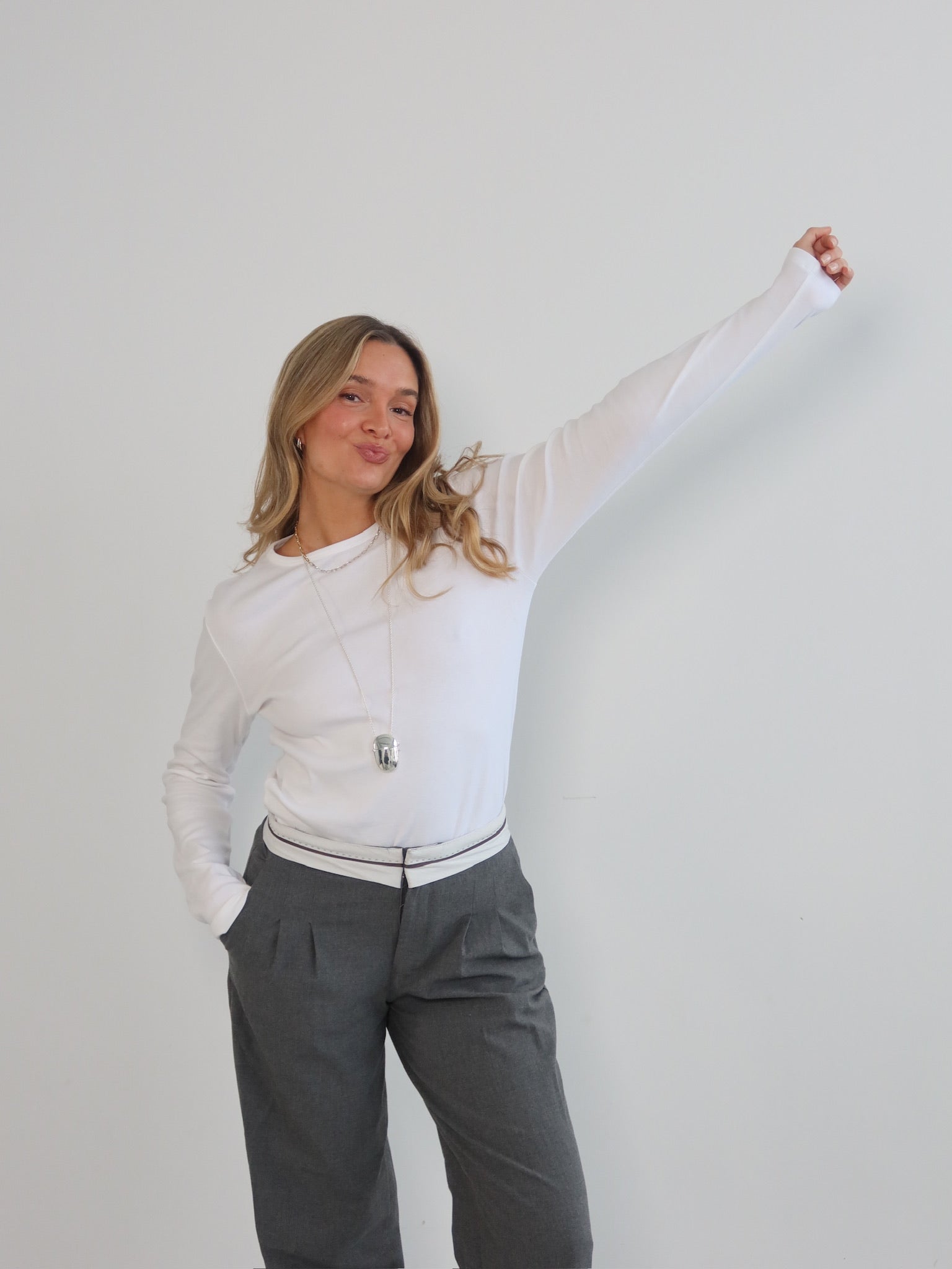 HEY SOHO RIB LONGSLEEVE white