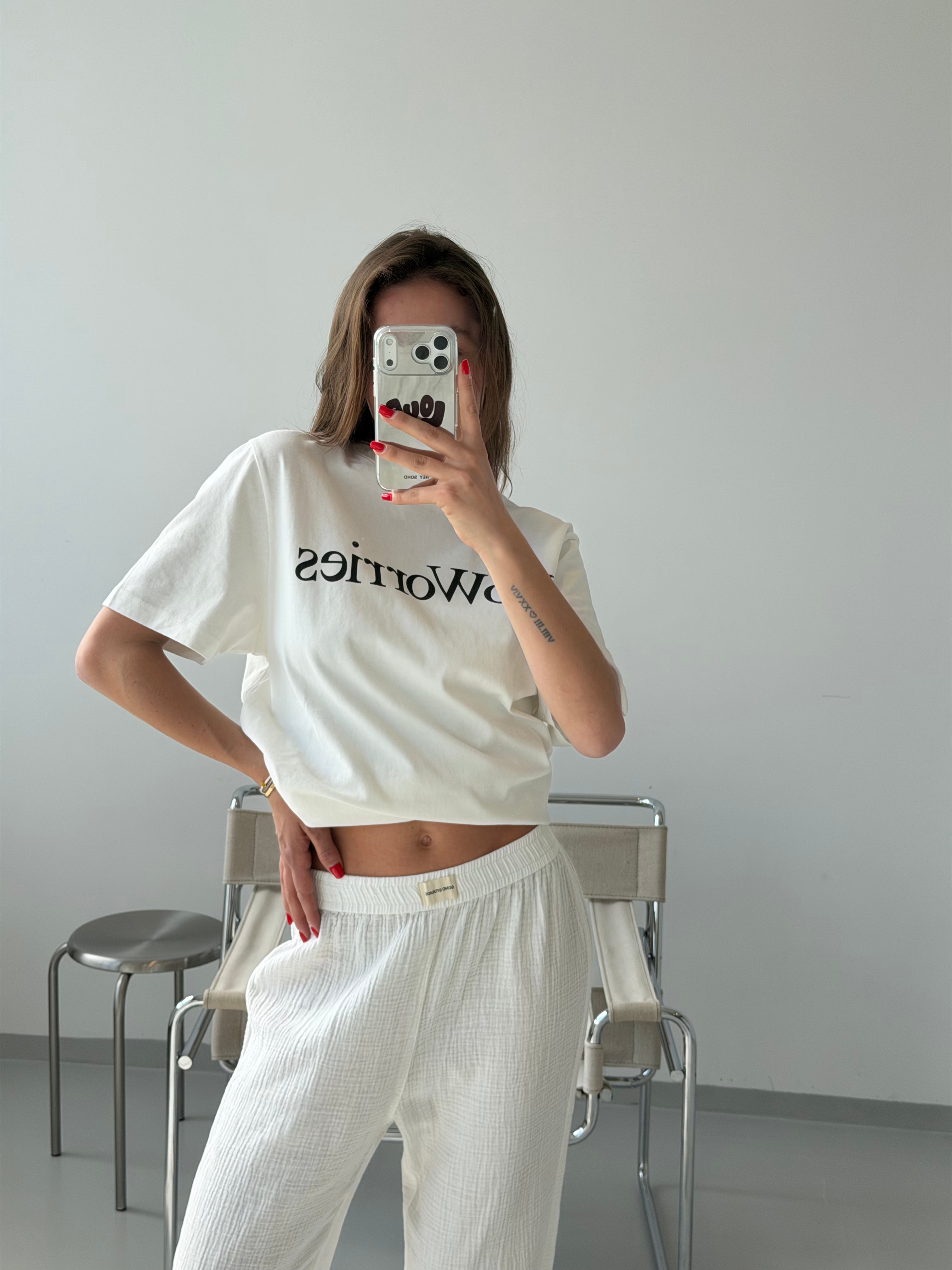 SIENNA MUSSELIN PANTS white