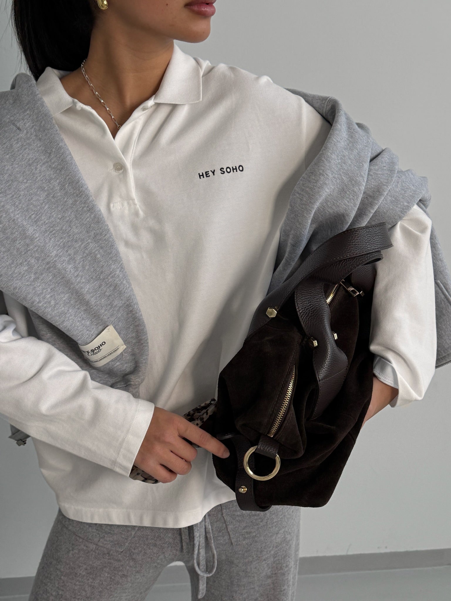 HEY SOHO LONGSLEEVE POLO offwhite