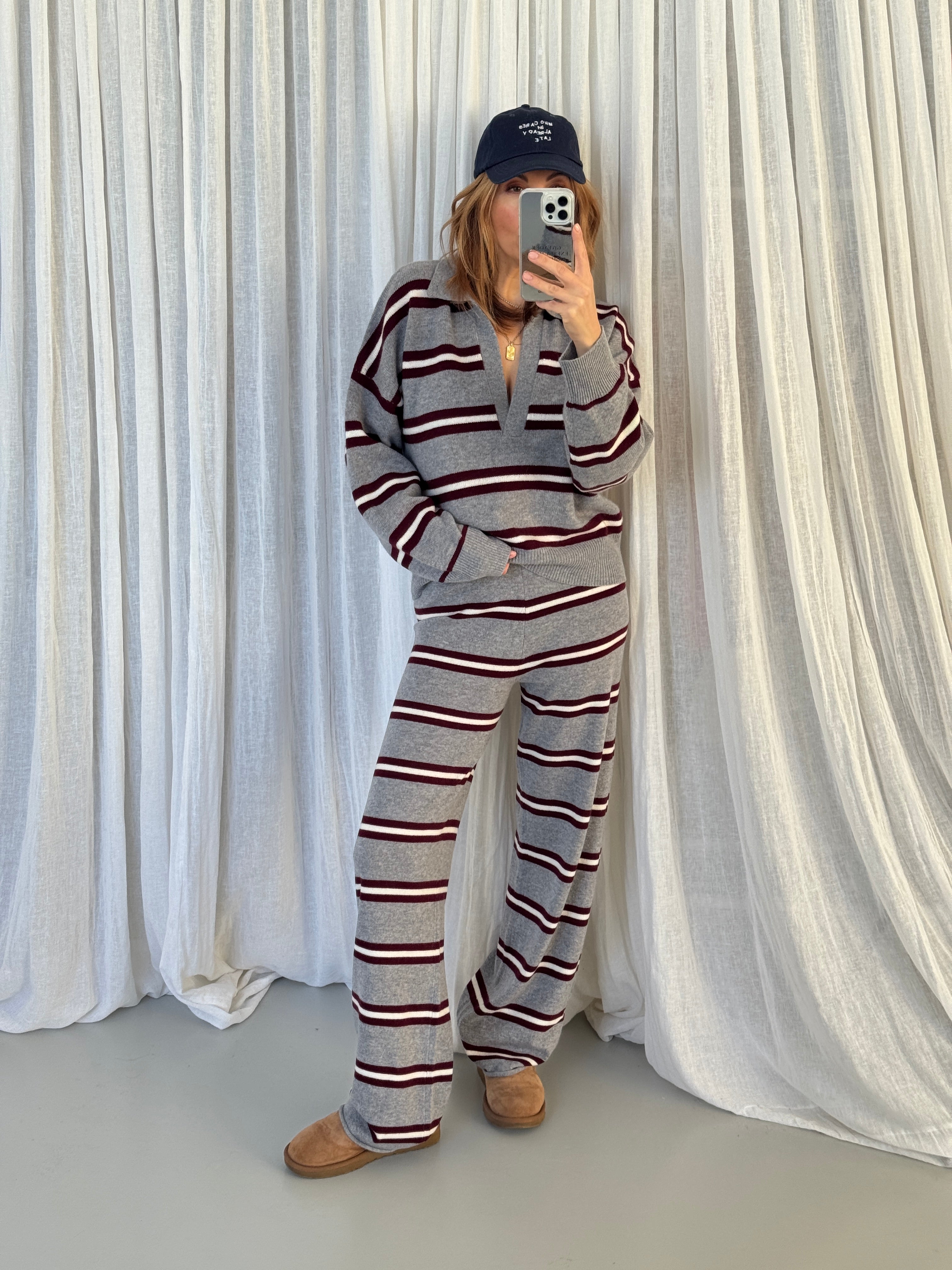 LISA CASHMERE PANTS multi stripe