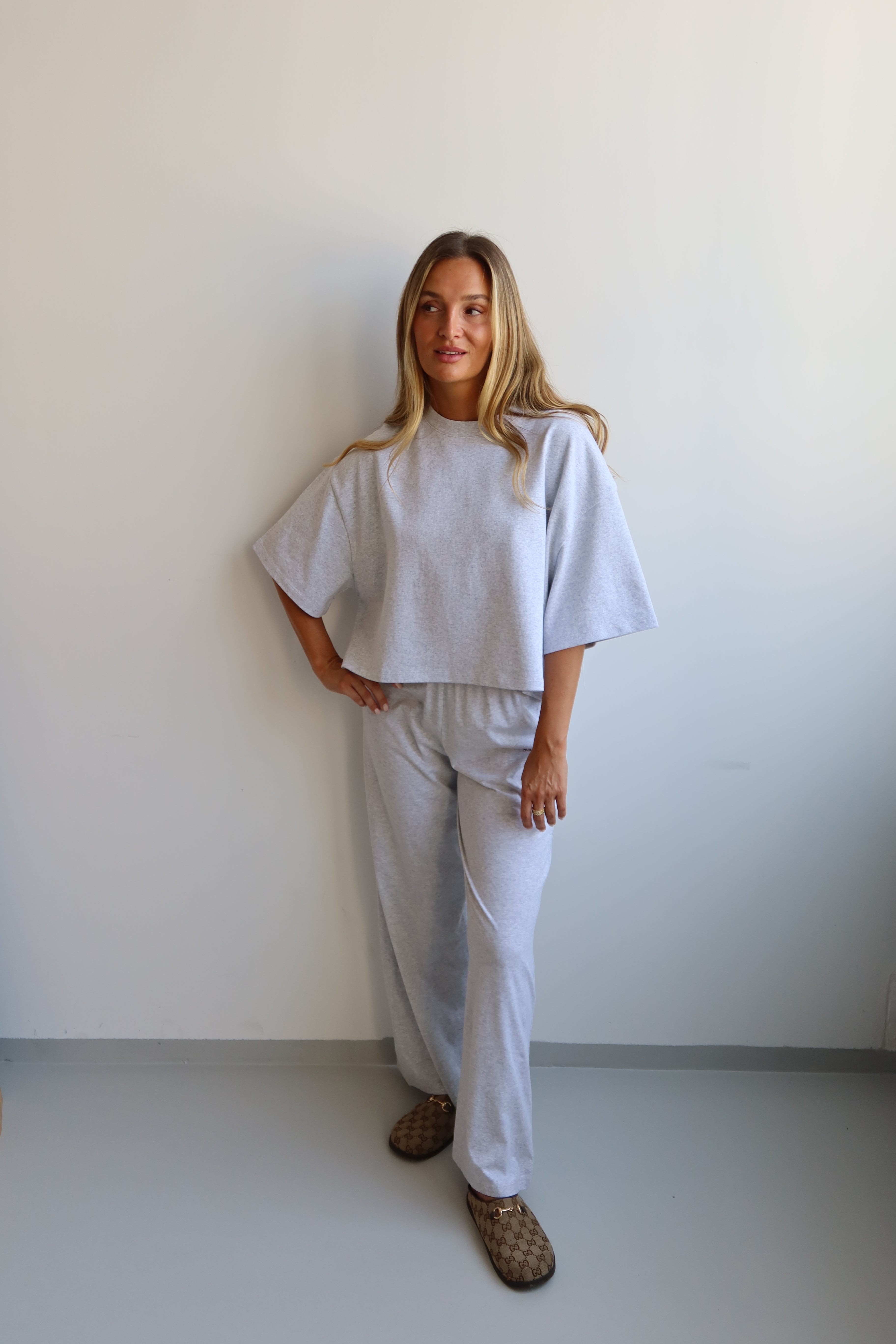 SOHO STUDIOS CROPPED T-SHIRT light grey melange