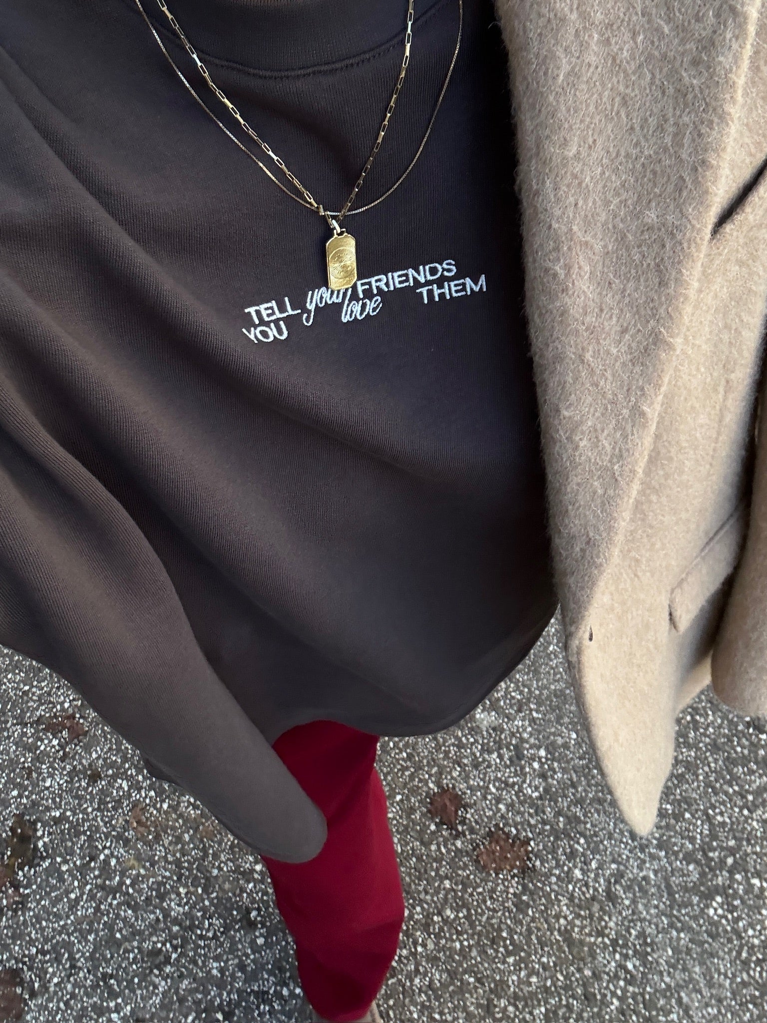 TELL YOUR FRIENDS Sweatshirt coffee I offwhite