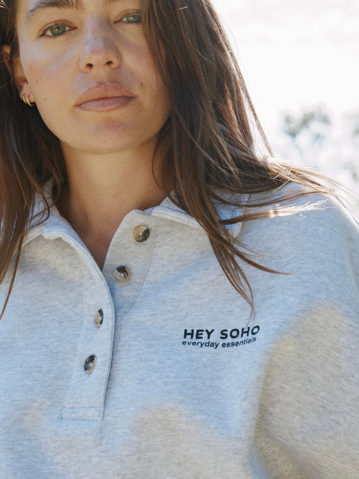 POLO SWEATSHIRT LT GREY MELANGE