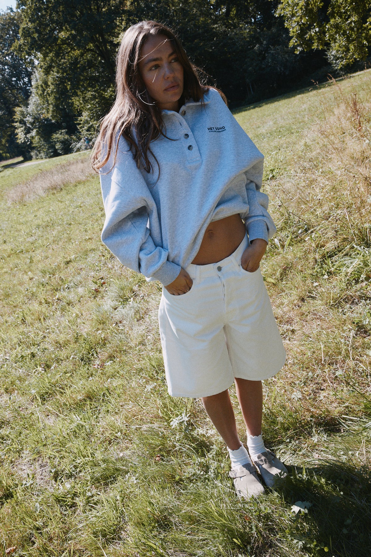 POLO SWEATSHIRT LT GREY MELANGE