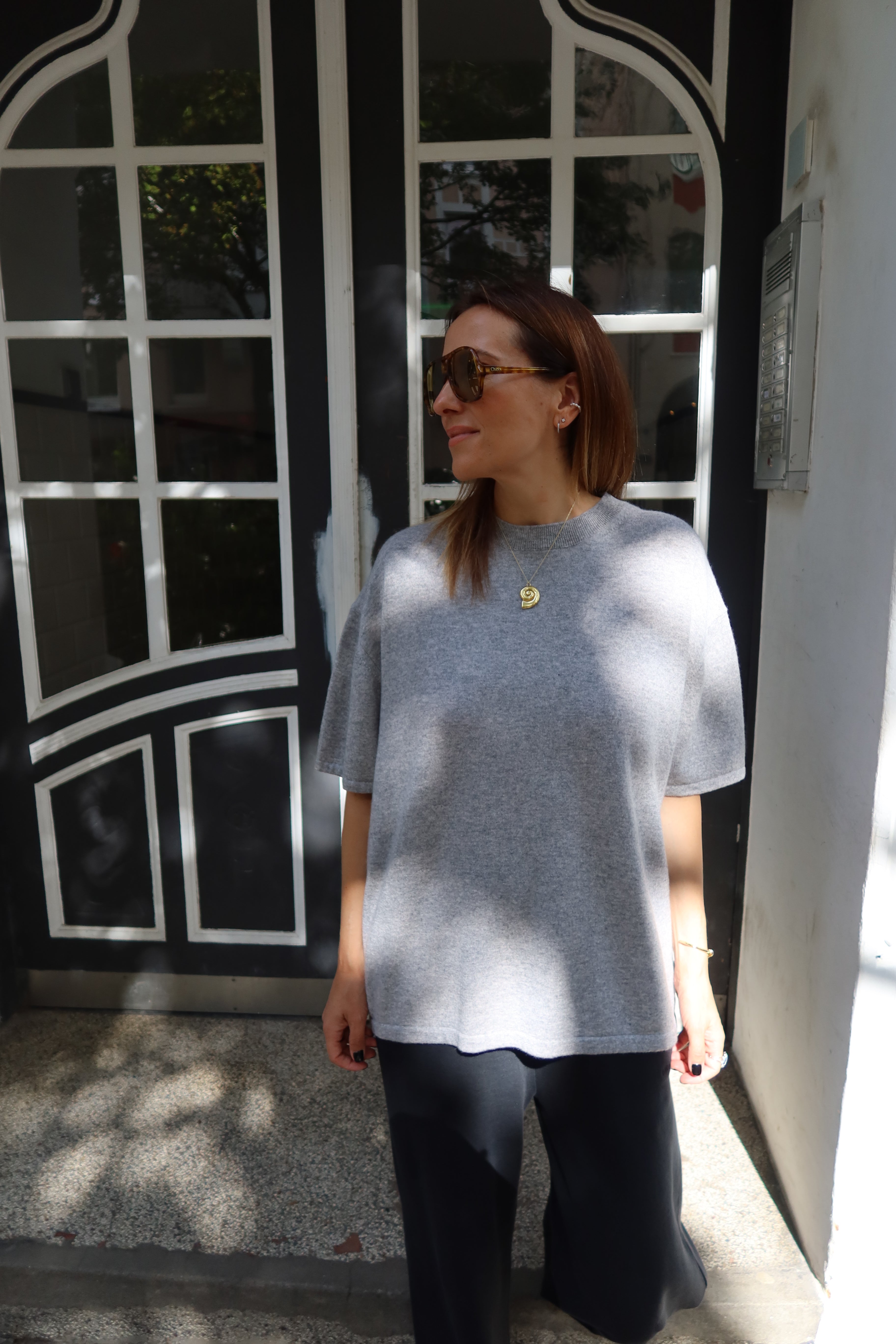 THEA KNIT SHIRT grey melange