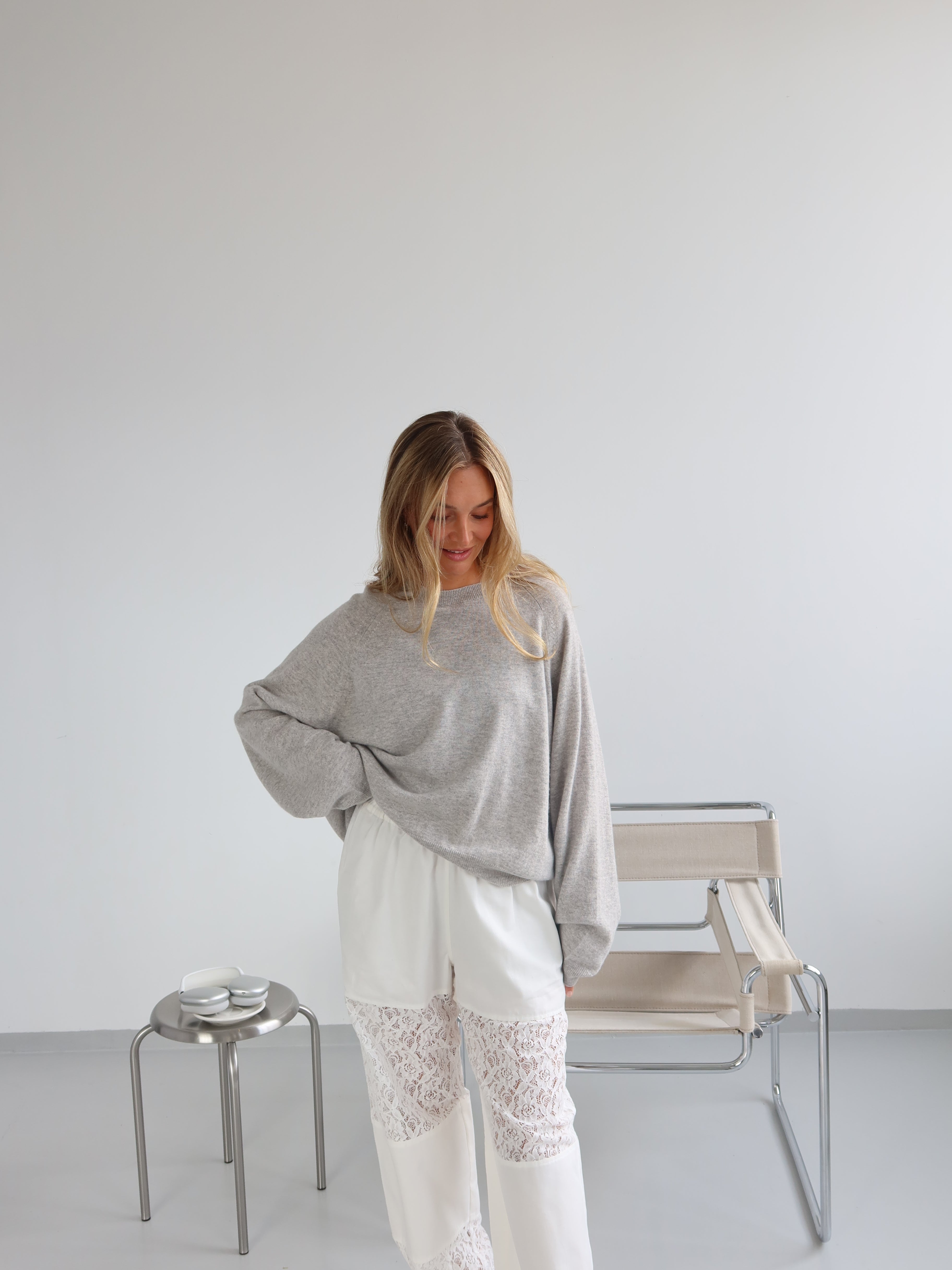 ANNA CREWNECK light grey melange
