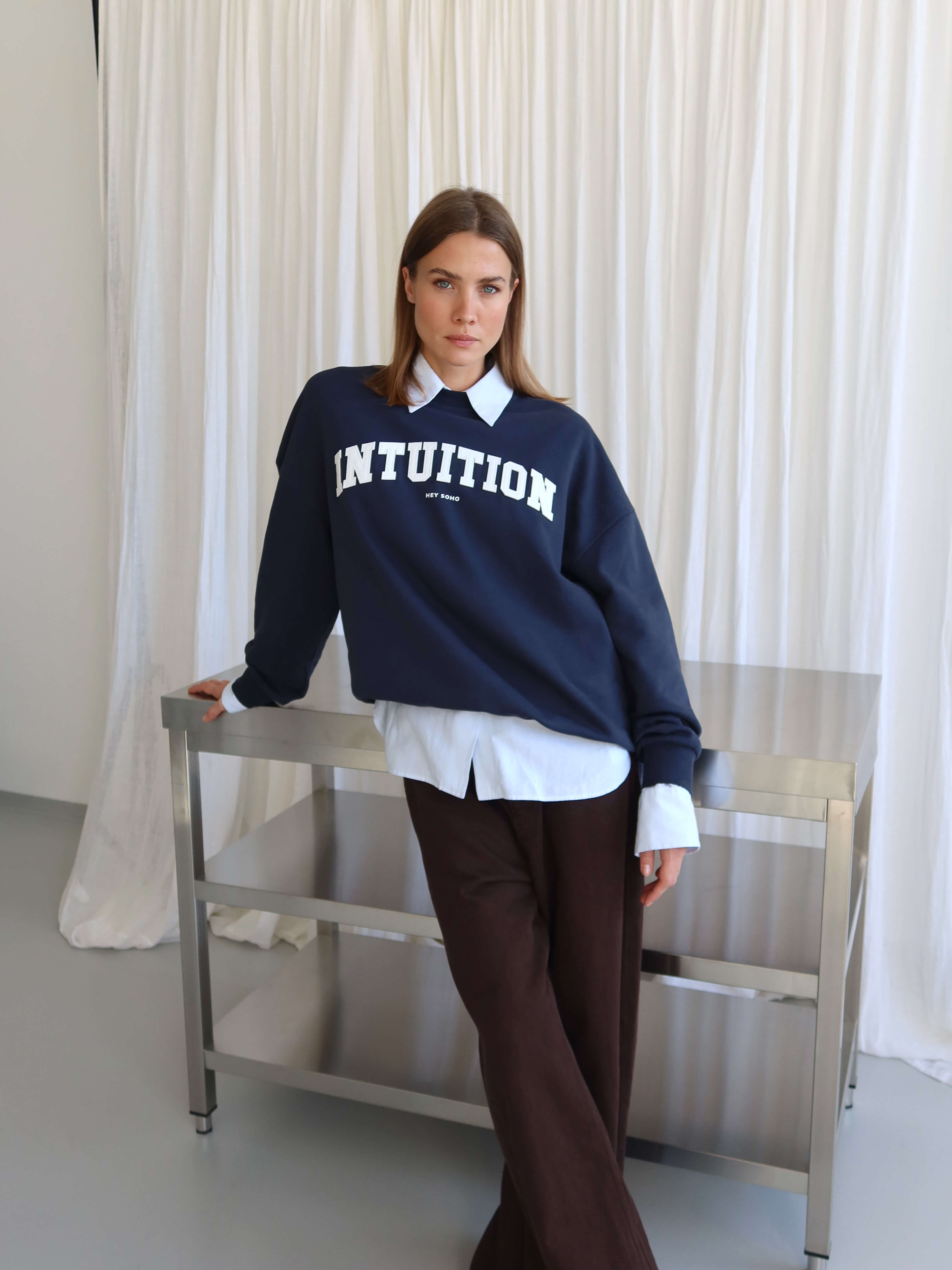 INTUITION Sweater midnight | white