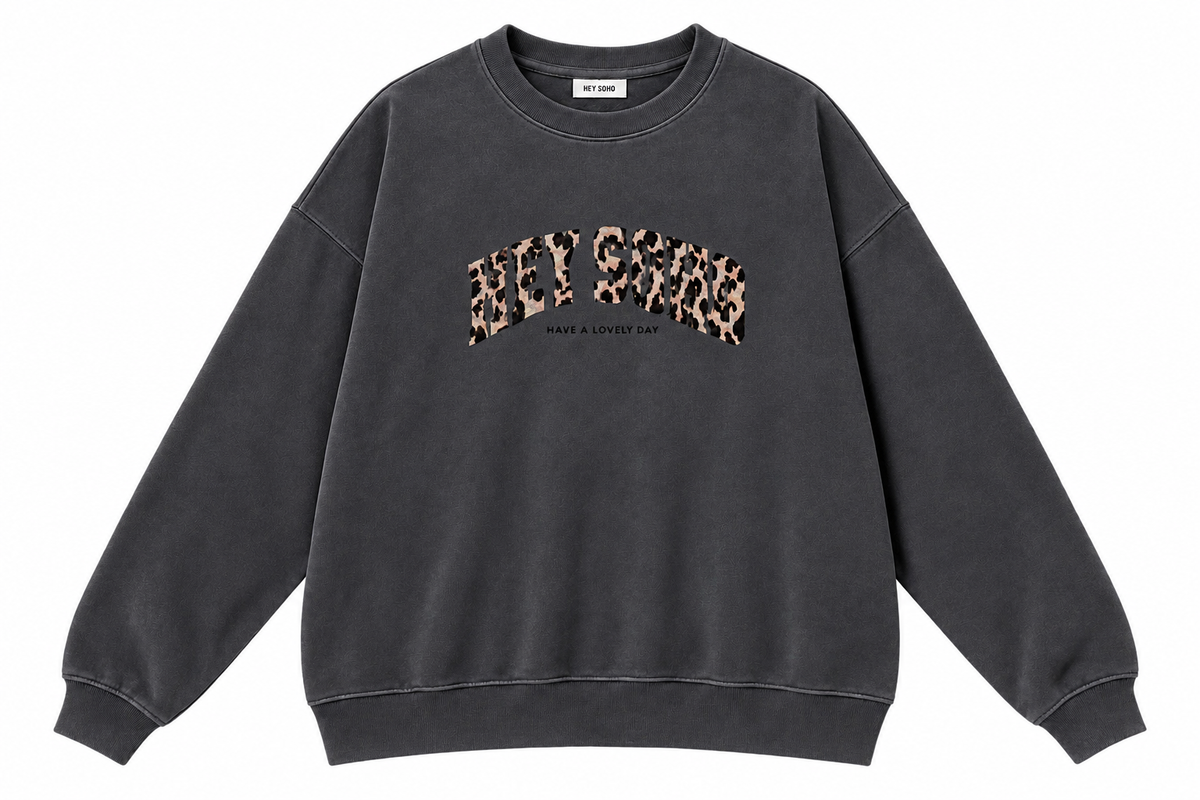 LEO SWEATSHIRT WASHED BLACK I LEO