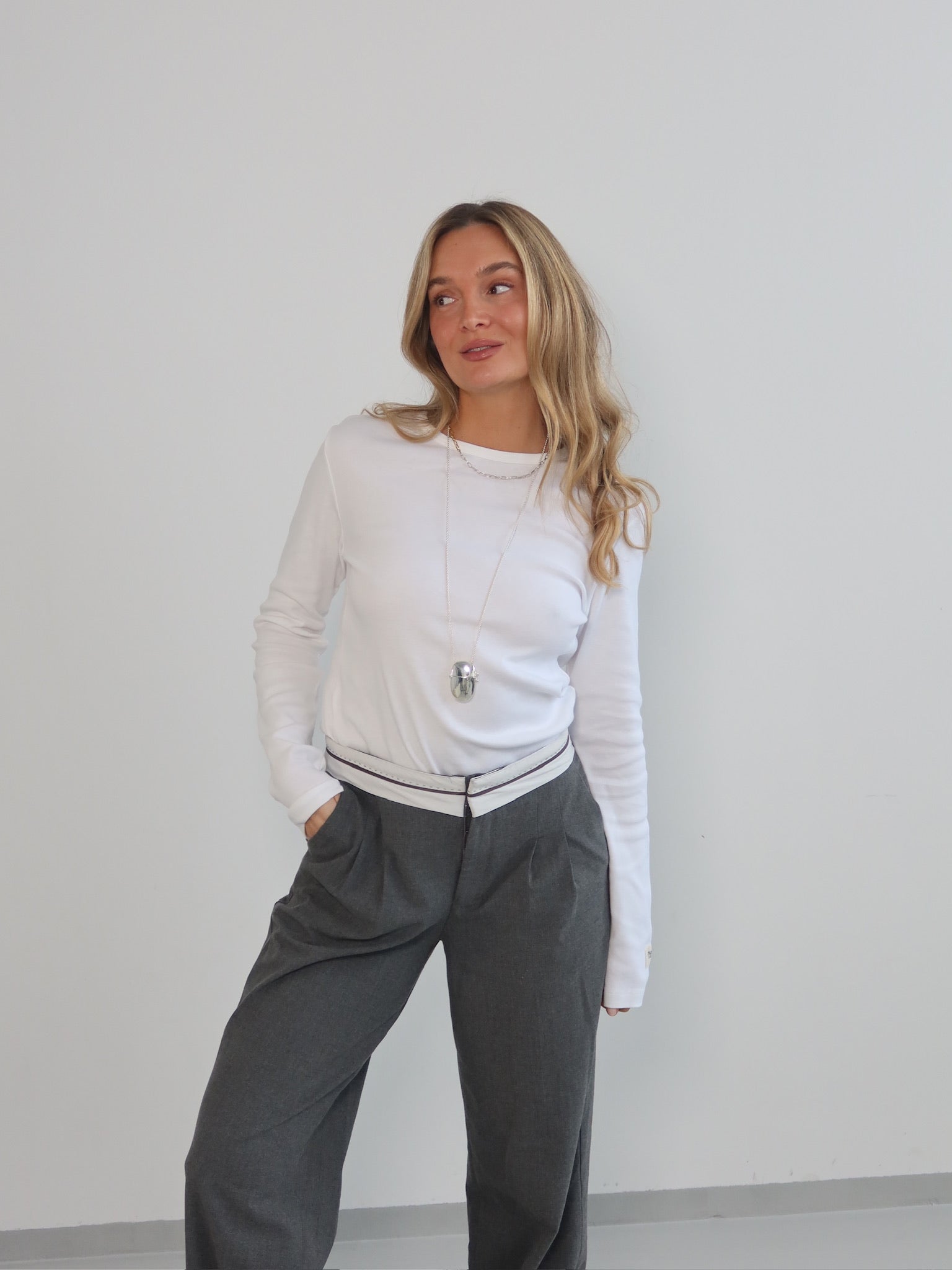 HEY SOHO RIB LONGSLEEVE white