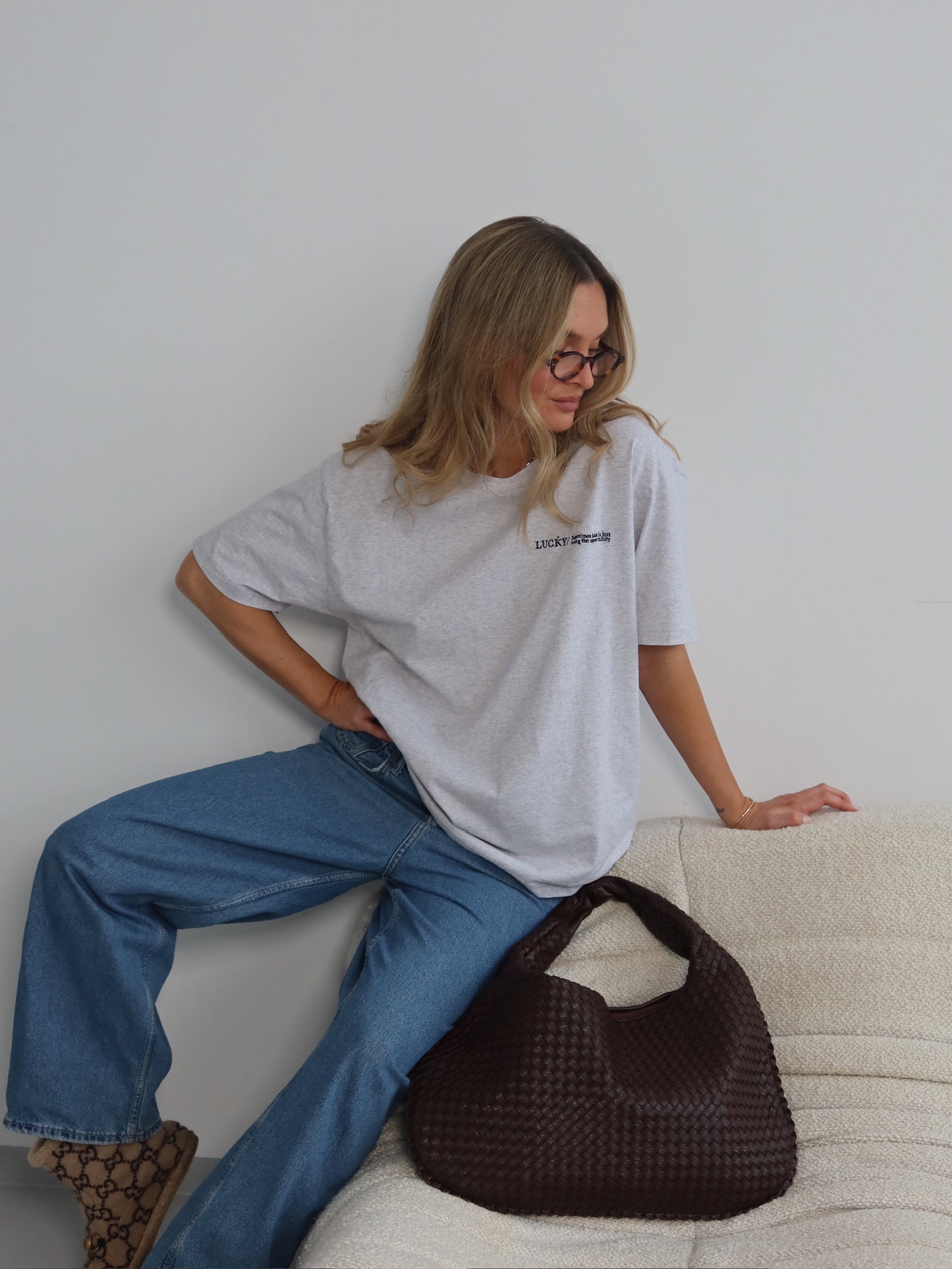 LUCKY T-SHIRT LIGHT GREY MELANGE