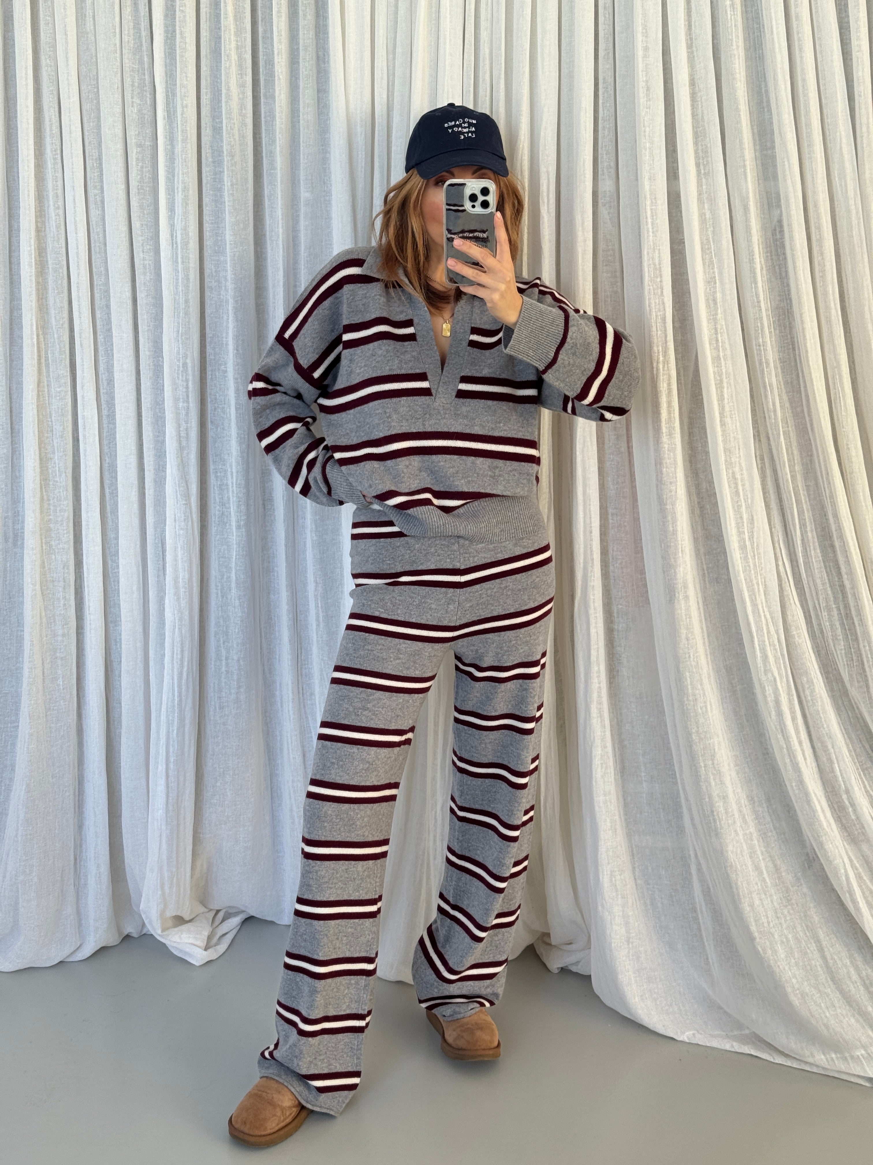 LORENA CASHMERE POLO multi stripe