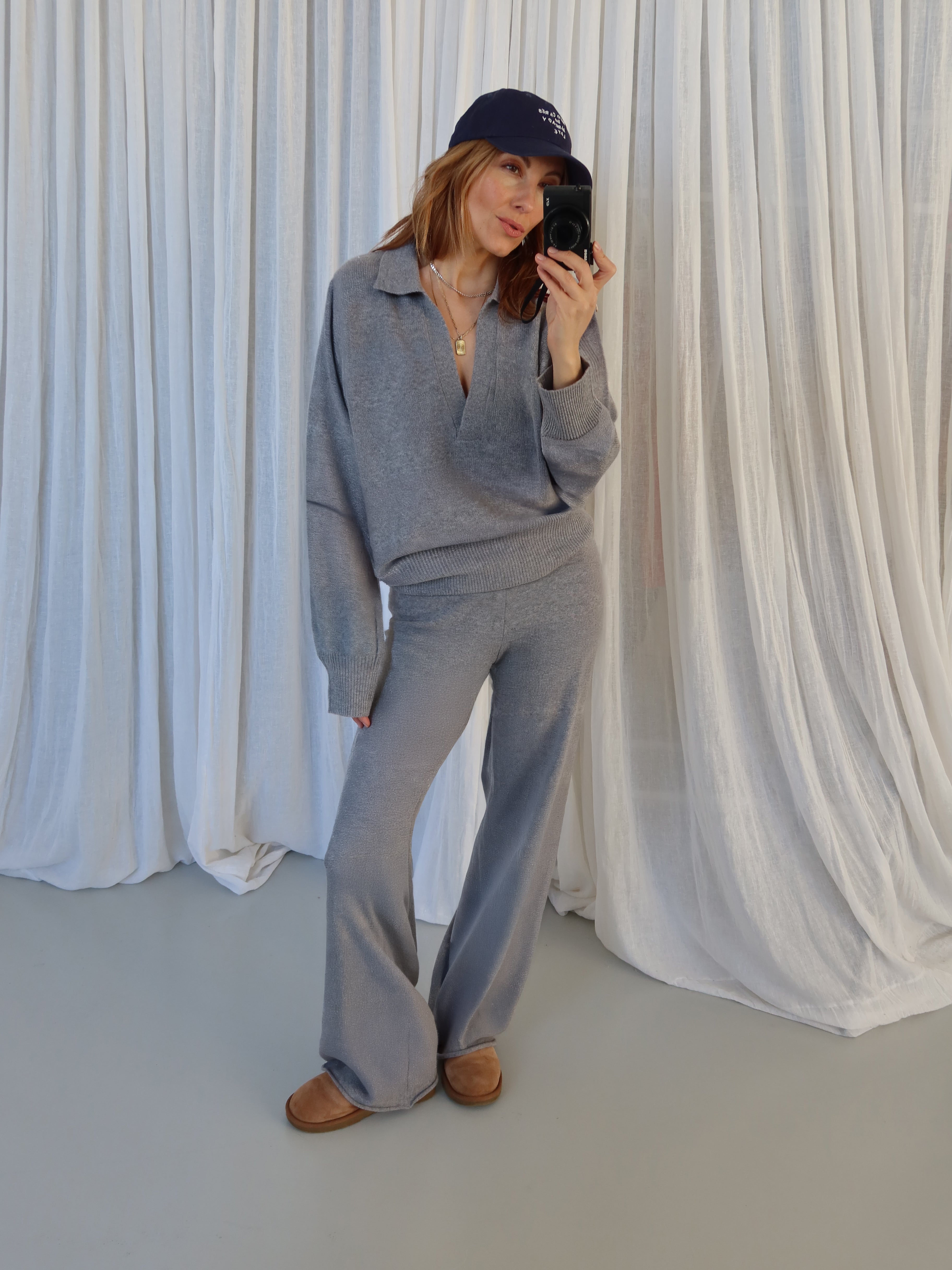 LORENA CASHMERE POLO grey melange