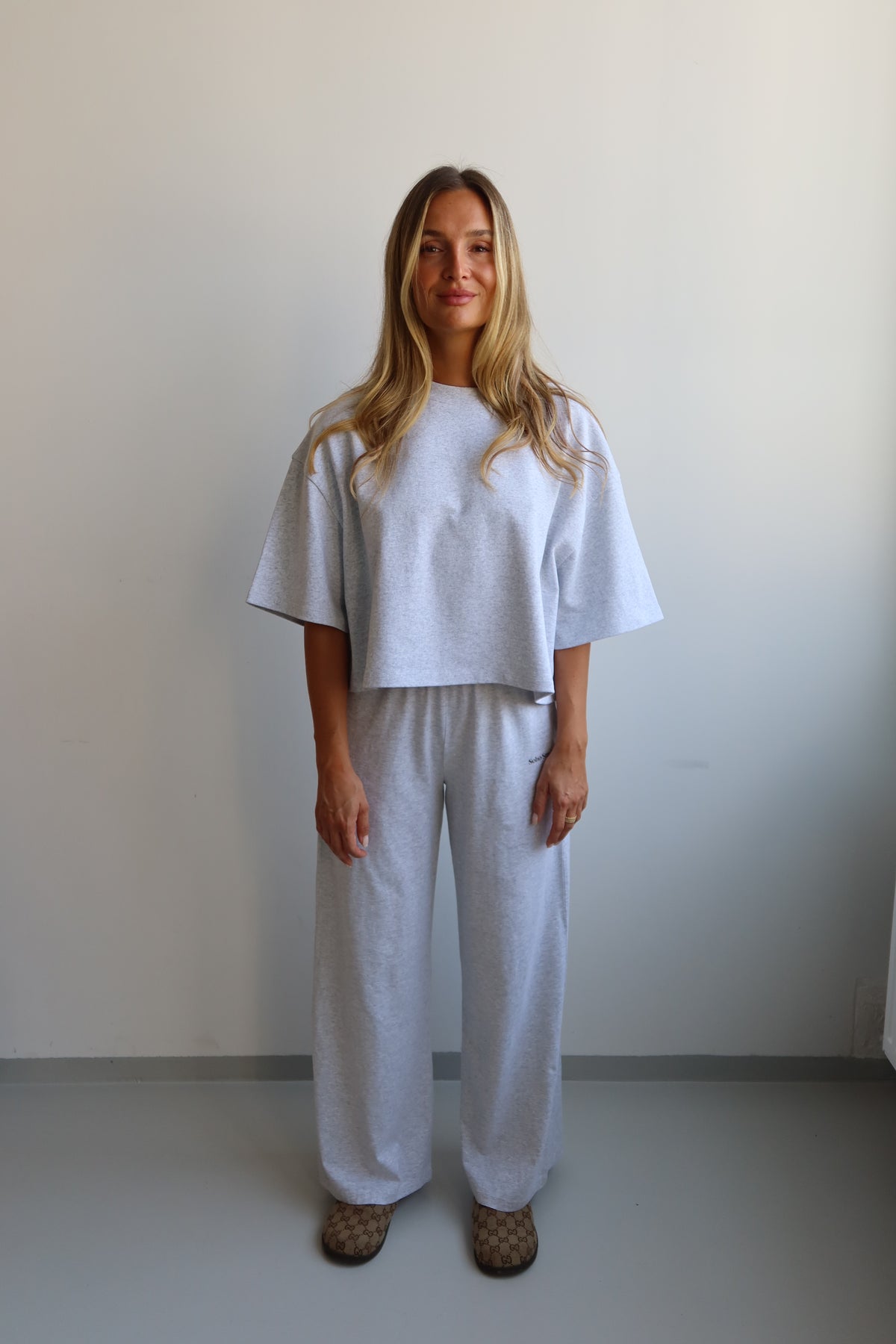 SOHO STUDIOS LIGHT JERSEY PANTS light grey melange