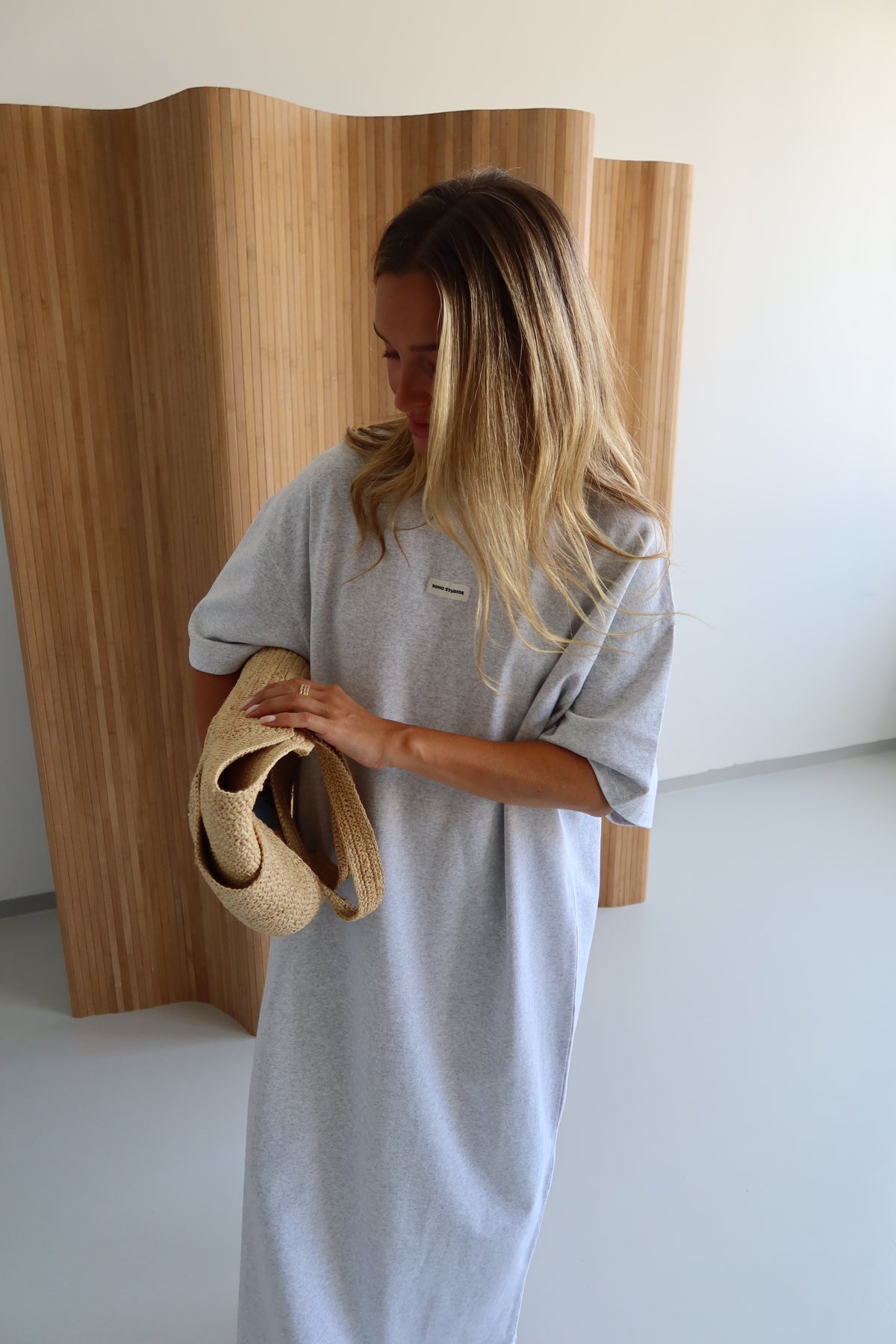 SOHO STUDIOS MAXI DRESS light grey melange
