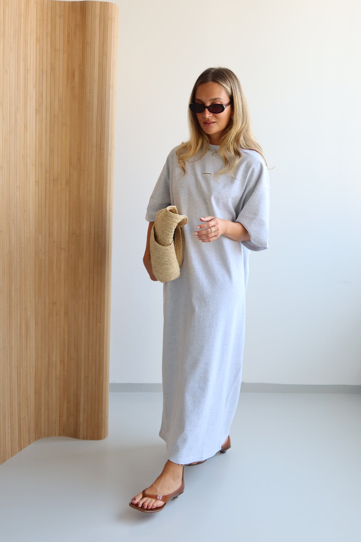 SOHO STUDIOS MAXI DRESS light grey melange