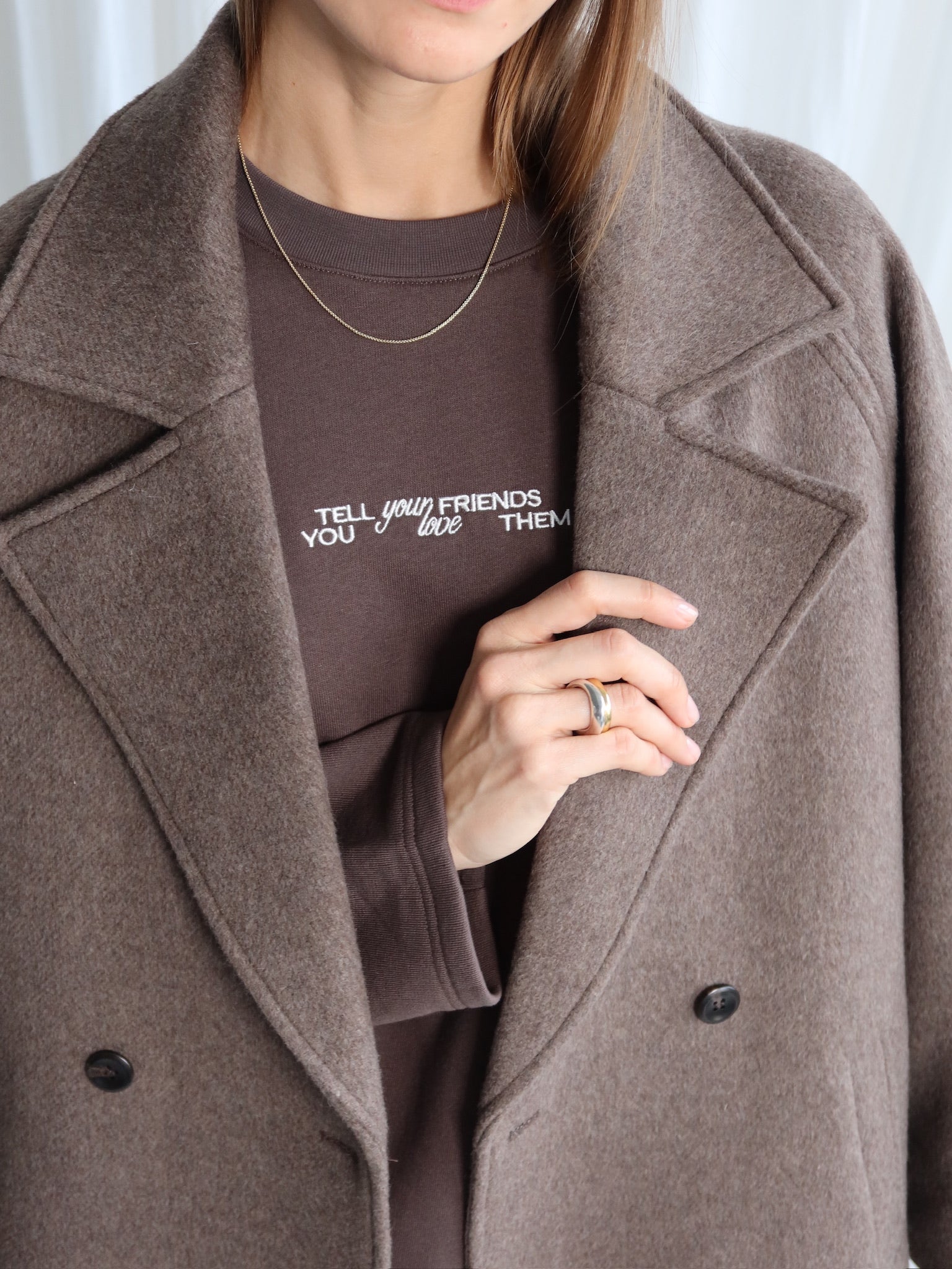 TELL YOUR FRIENDS Sweatshirt coffee I offwhite