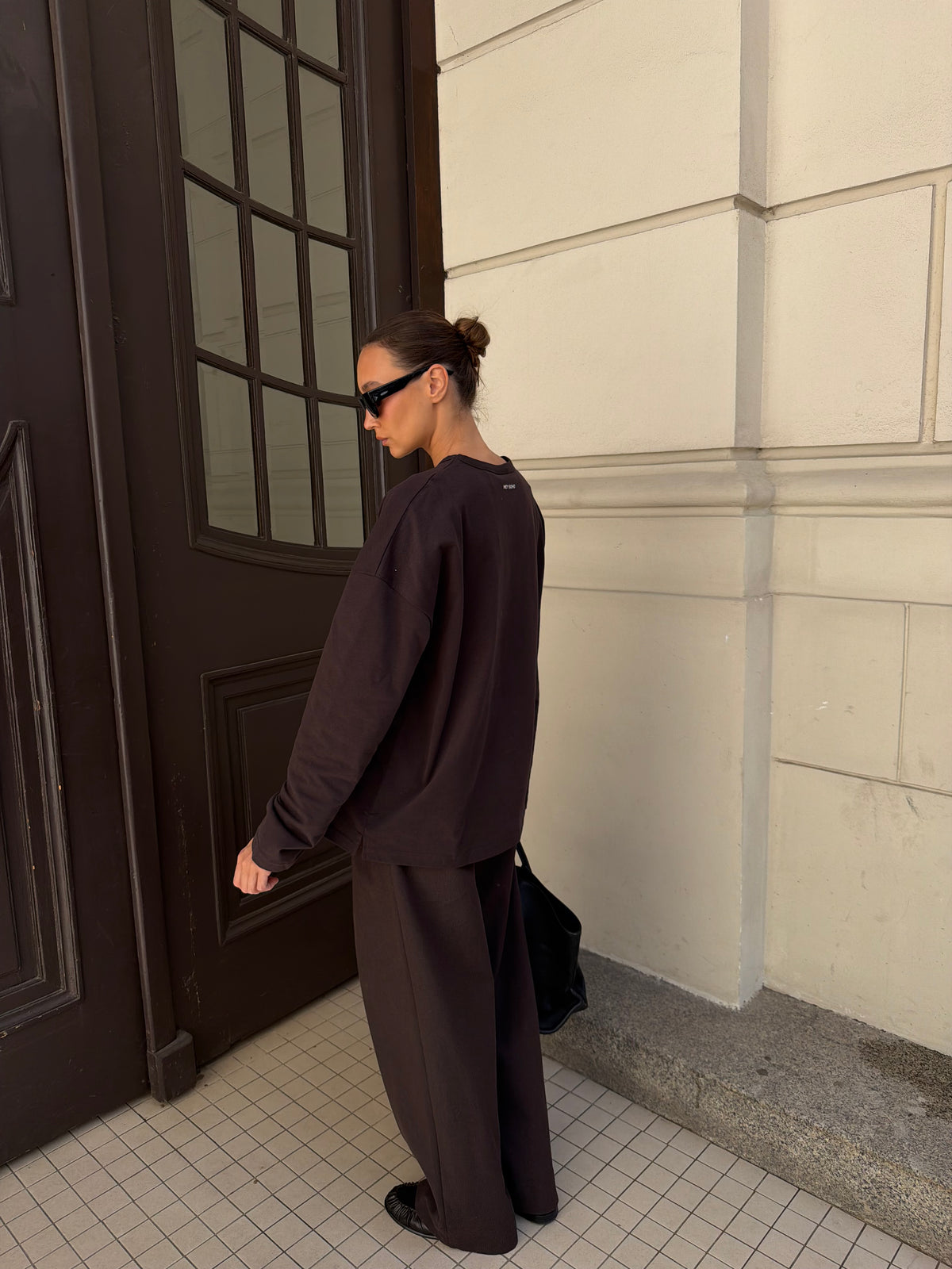 MAKE SENSE TOGETHER LONGSLEEVE COFFEE BEAN I OFFWHITE