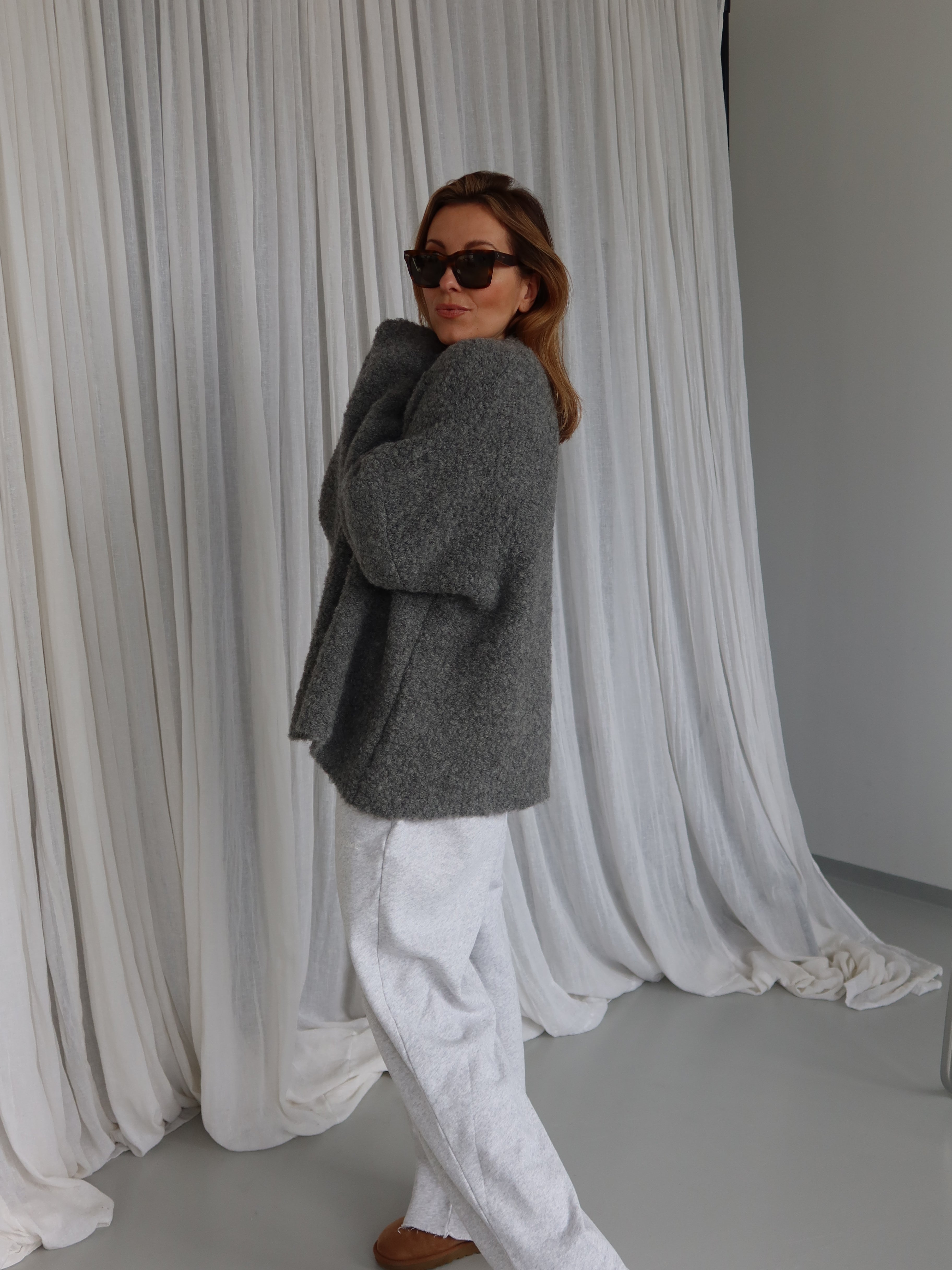 JOYA BOUCLÉ PULLOVER grey melange