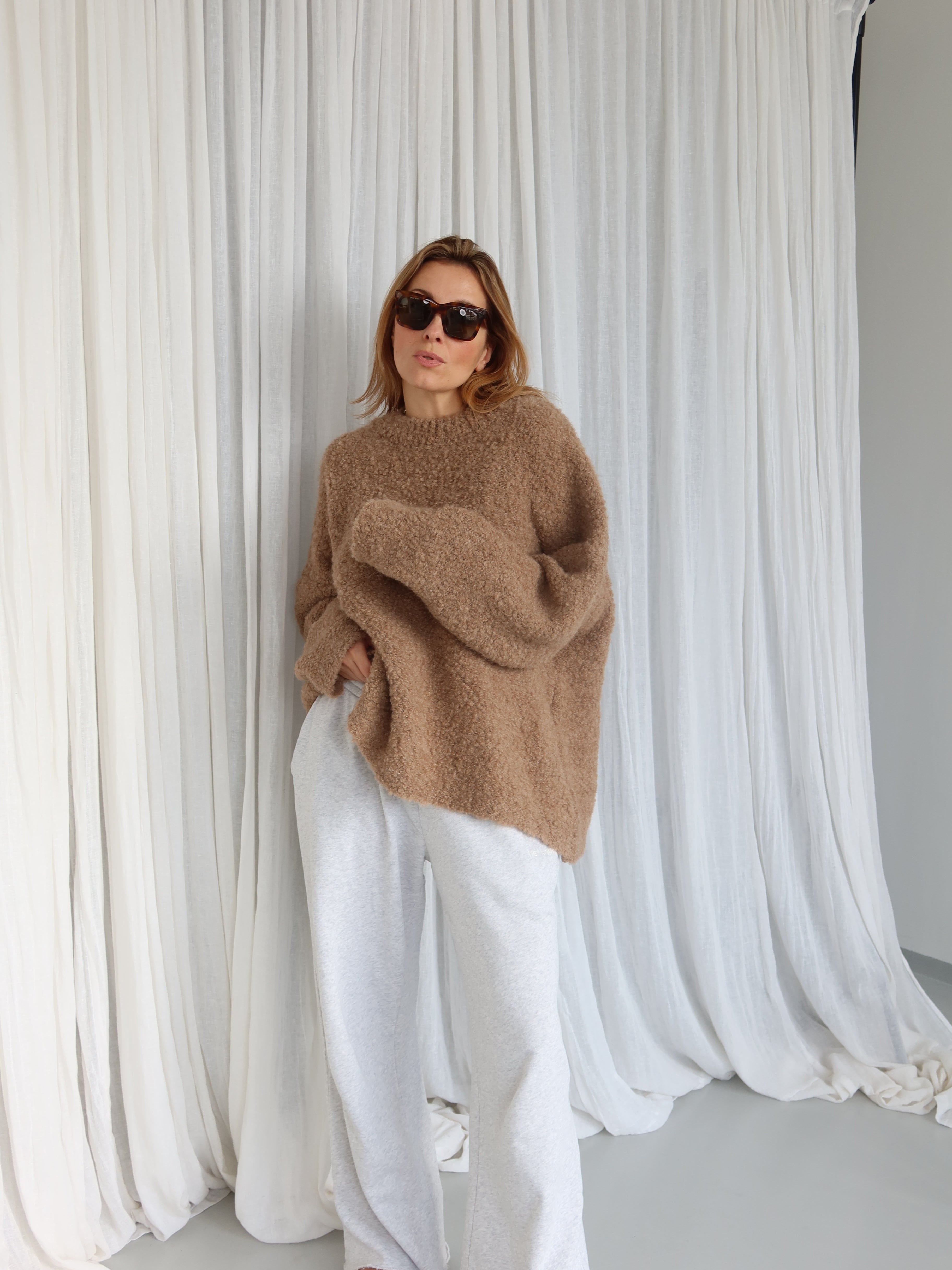 JOYA BOUCLÉ PULLOVER camel