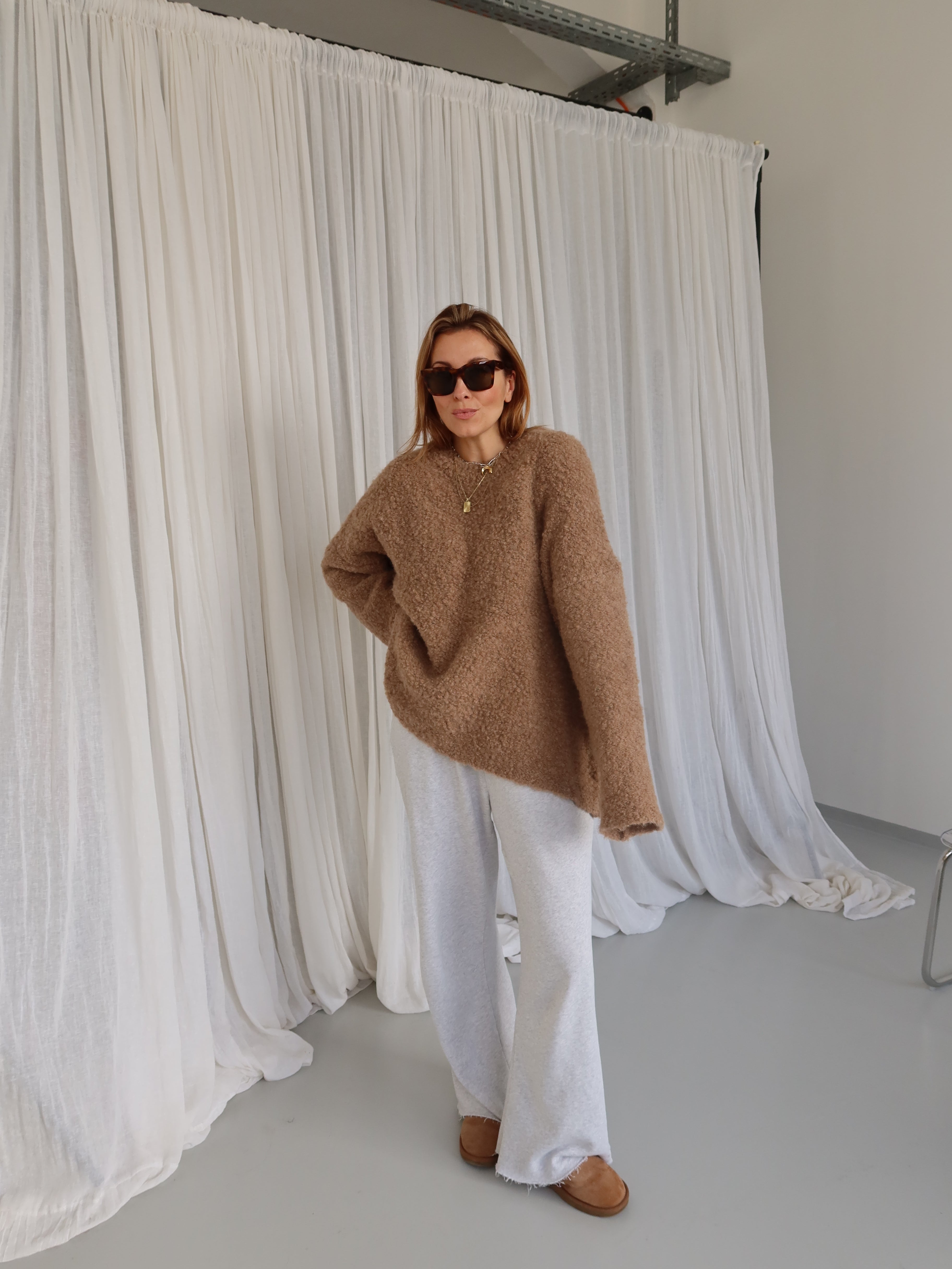 JOYA BOUCLÉ PULLOVER camel