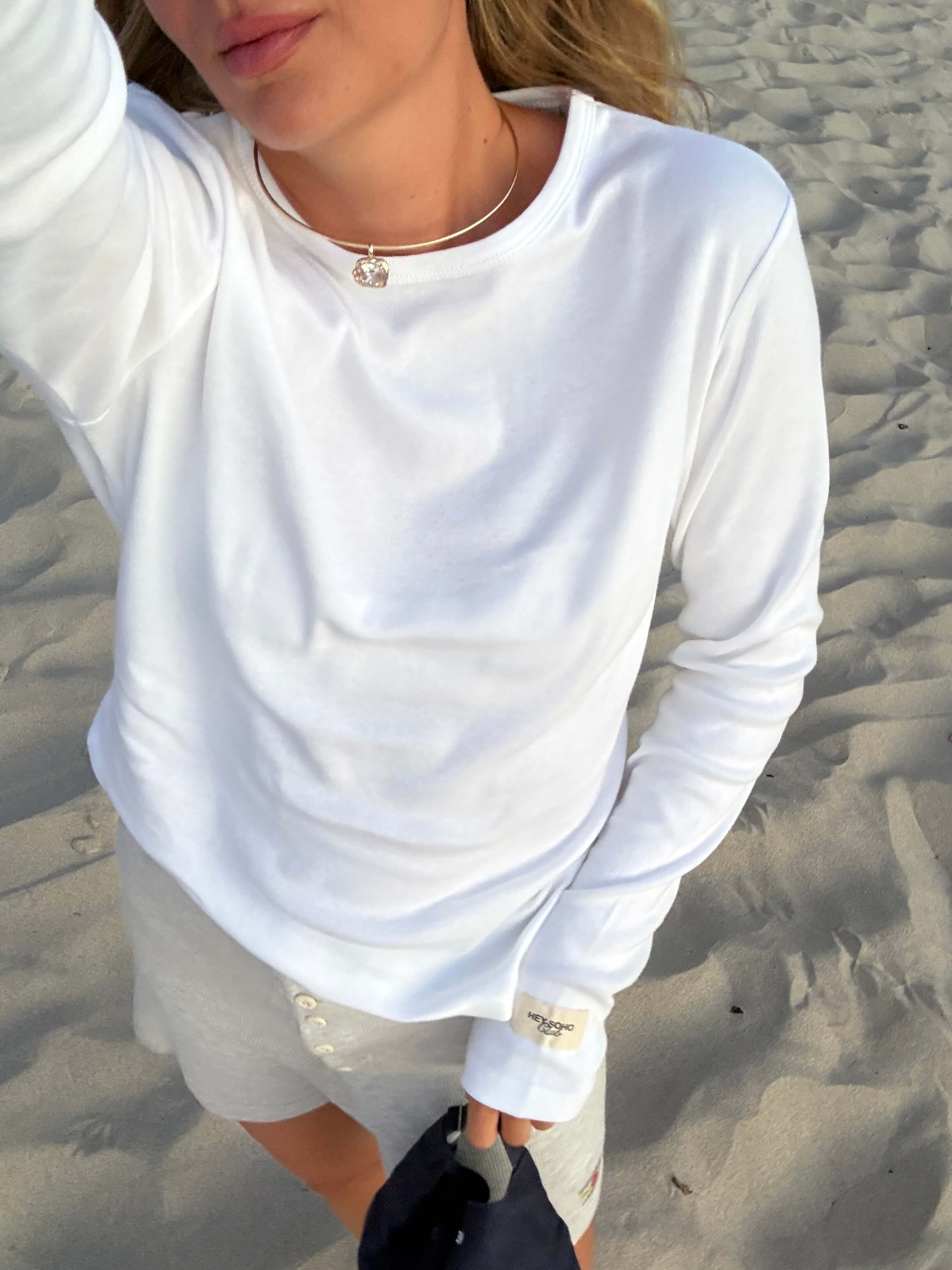 HEY SOHO RIB LONGSLEEVE white