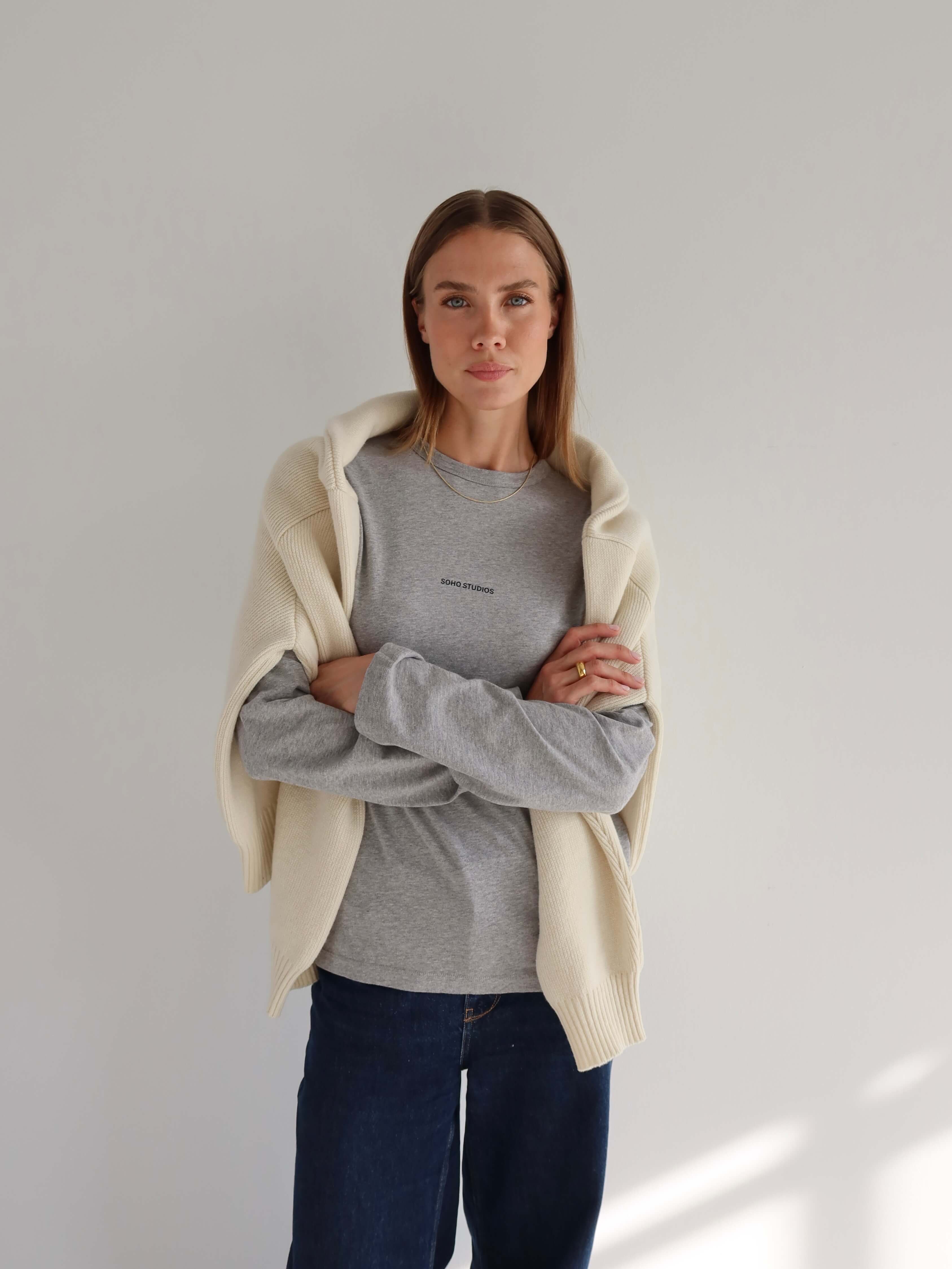 SOHO STUDIOS LIA Longsleeve light grey melange