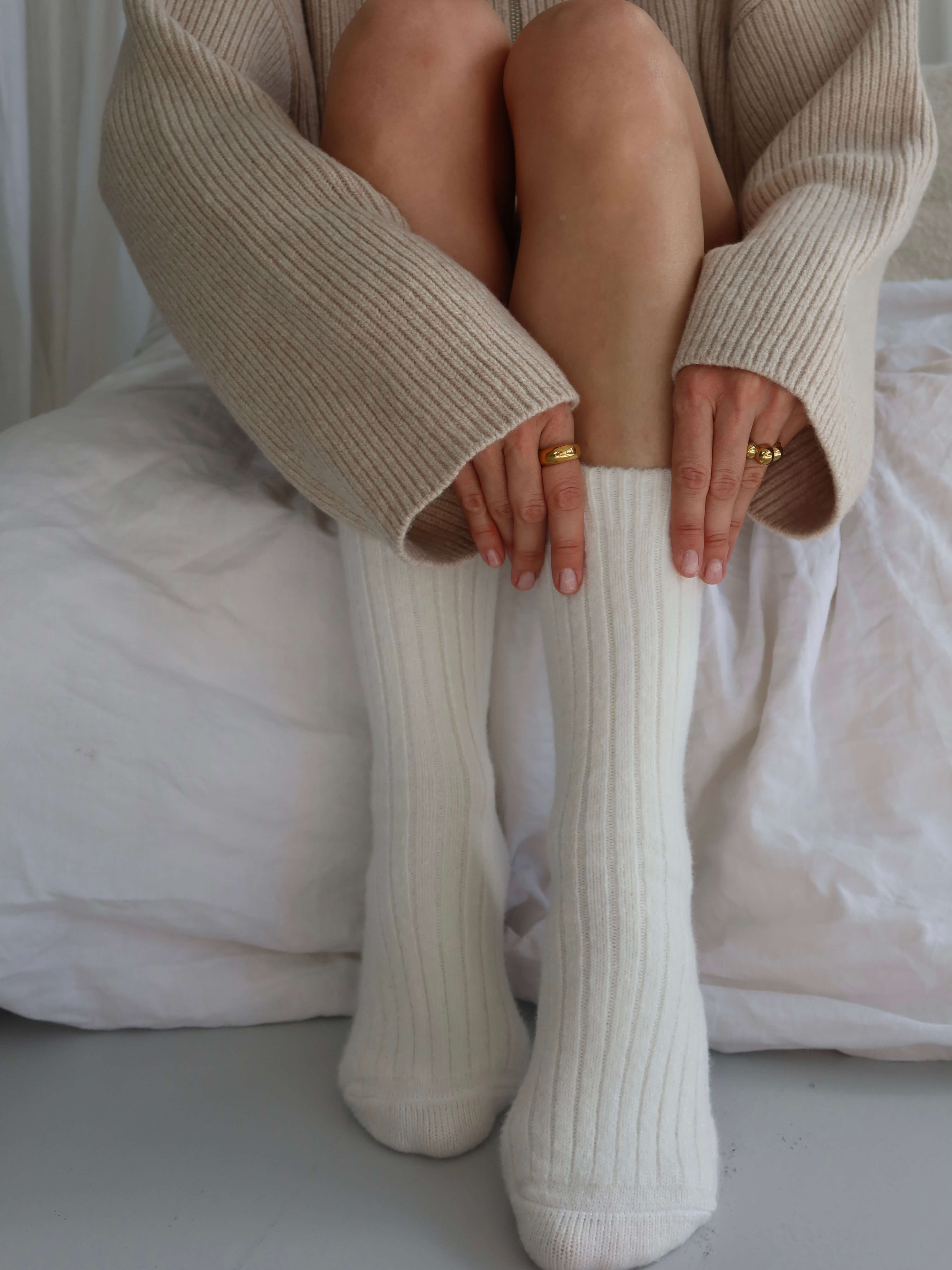 STINE Woll Socken offwhite