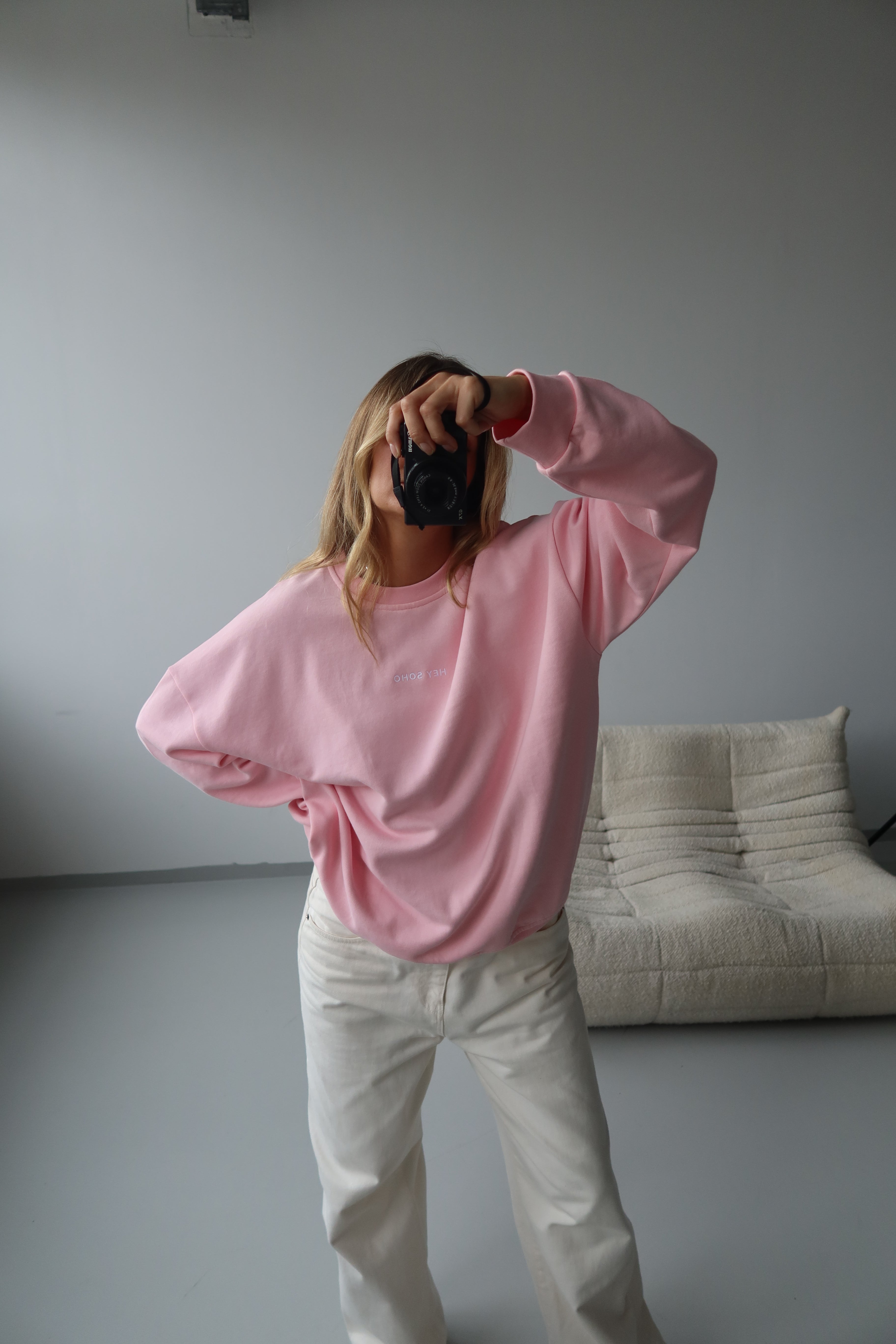 HEY SOHO Sweater vintage pink | white