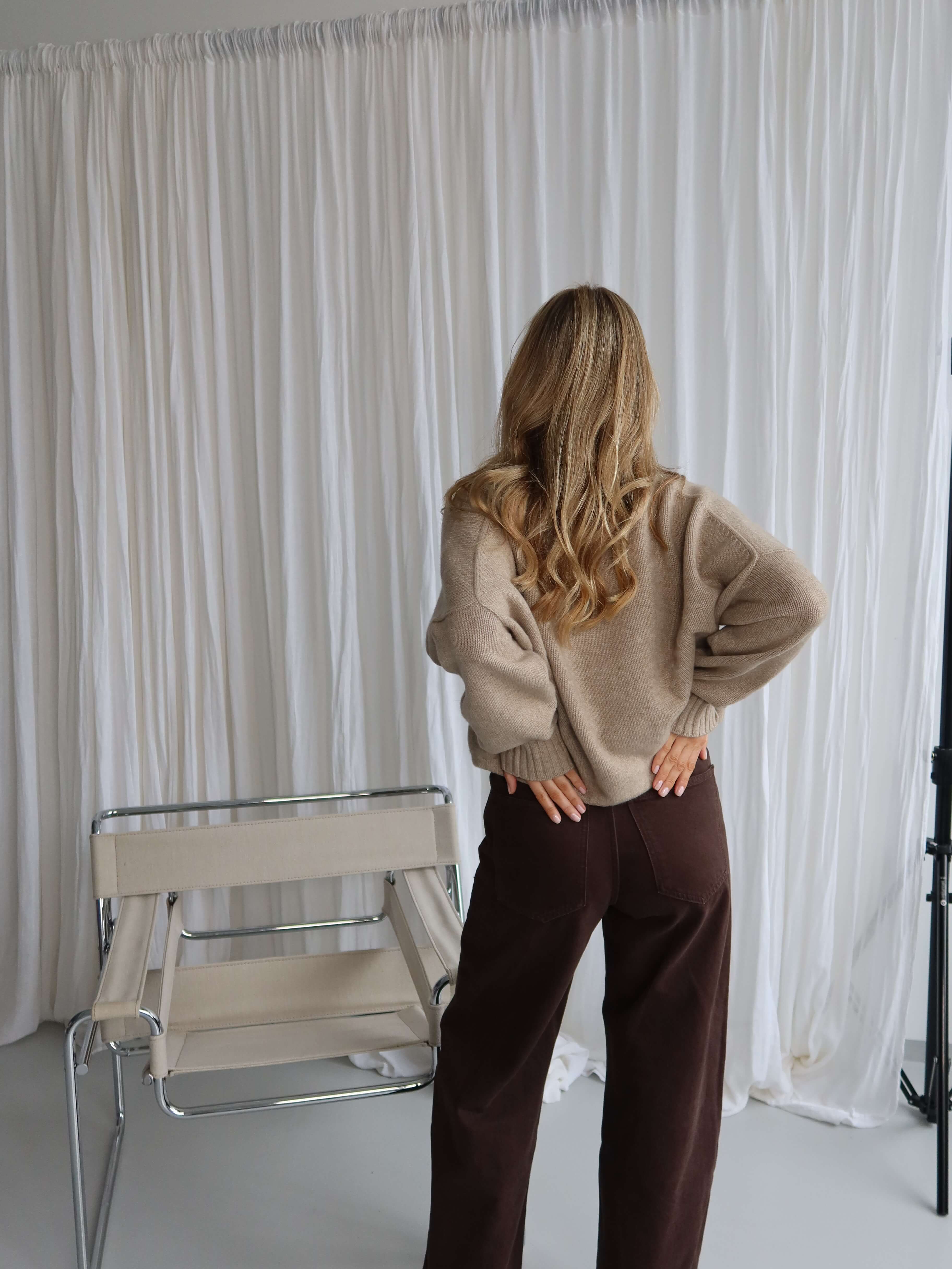 TAMY CASHMERE POLO dark natural melange