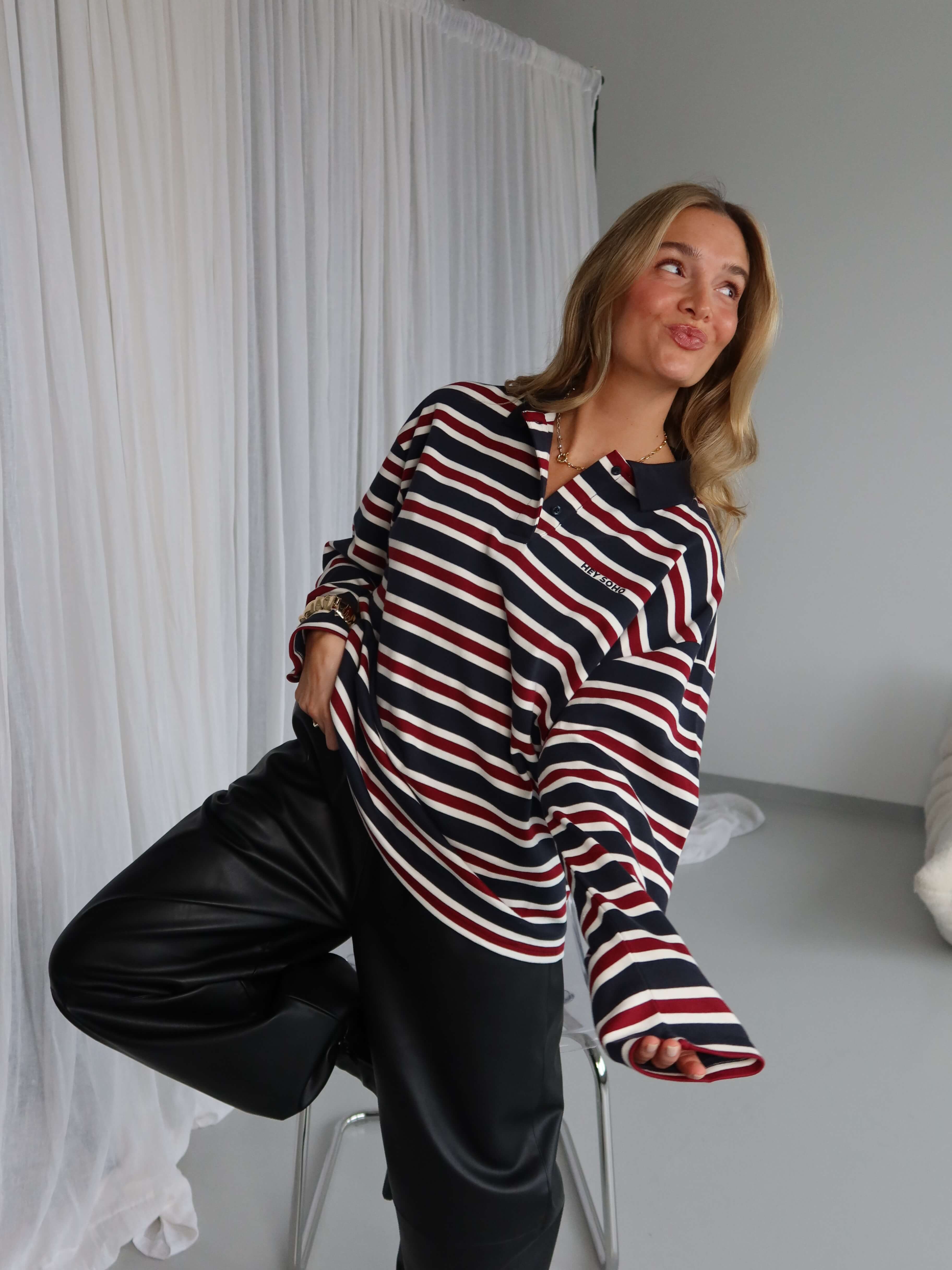 STRIPED LONGSLEEVE POLO